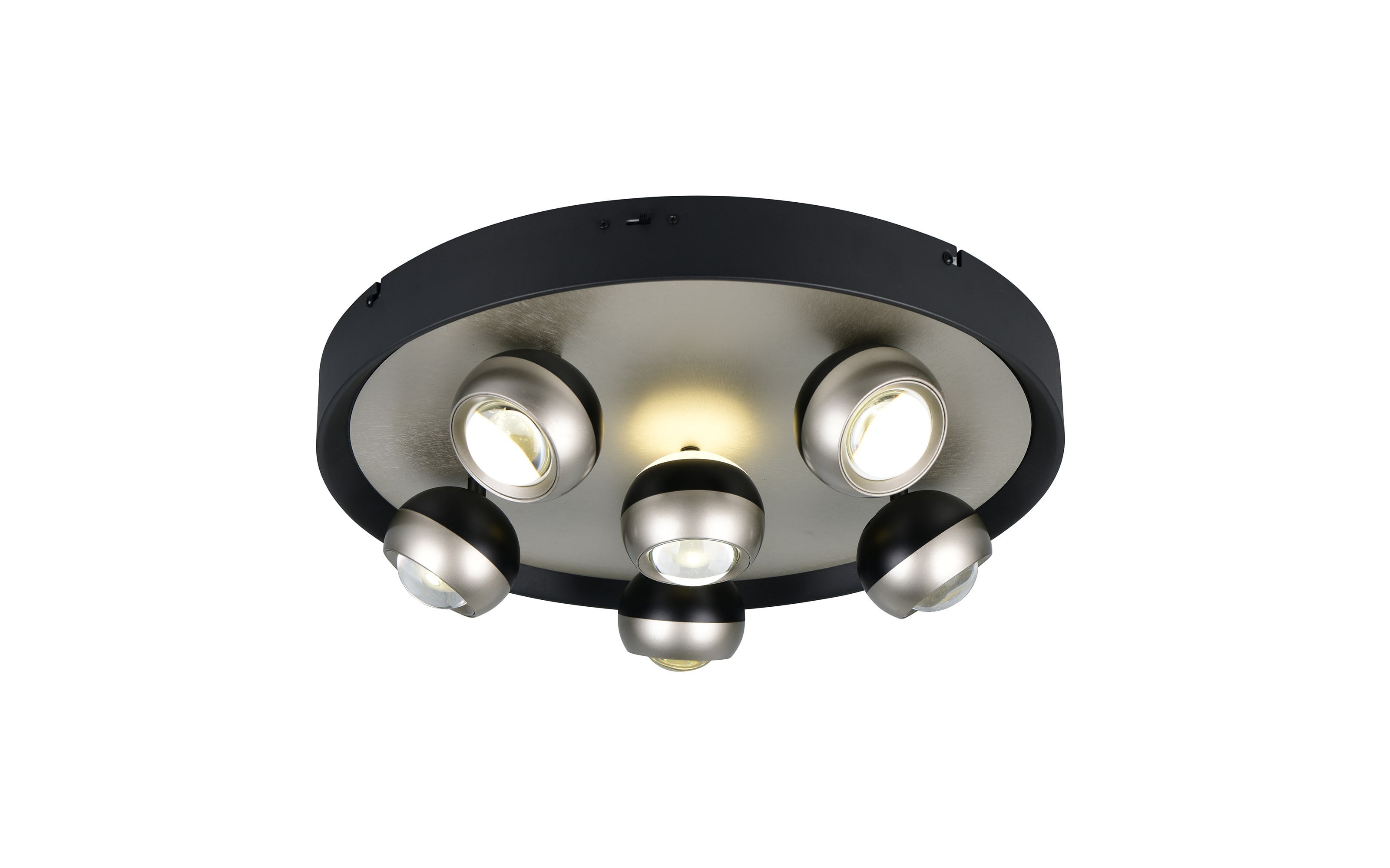 LED-Deckenleuchte Orbit, nickelfarbig, 13,5 cm, inkl. Dimmfunktion