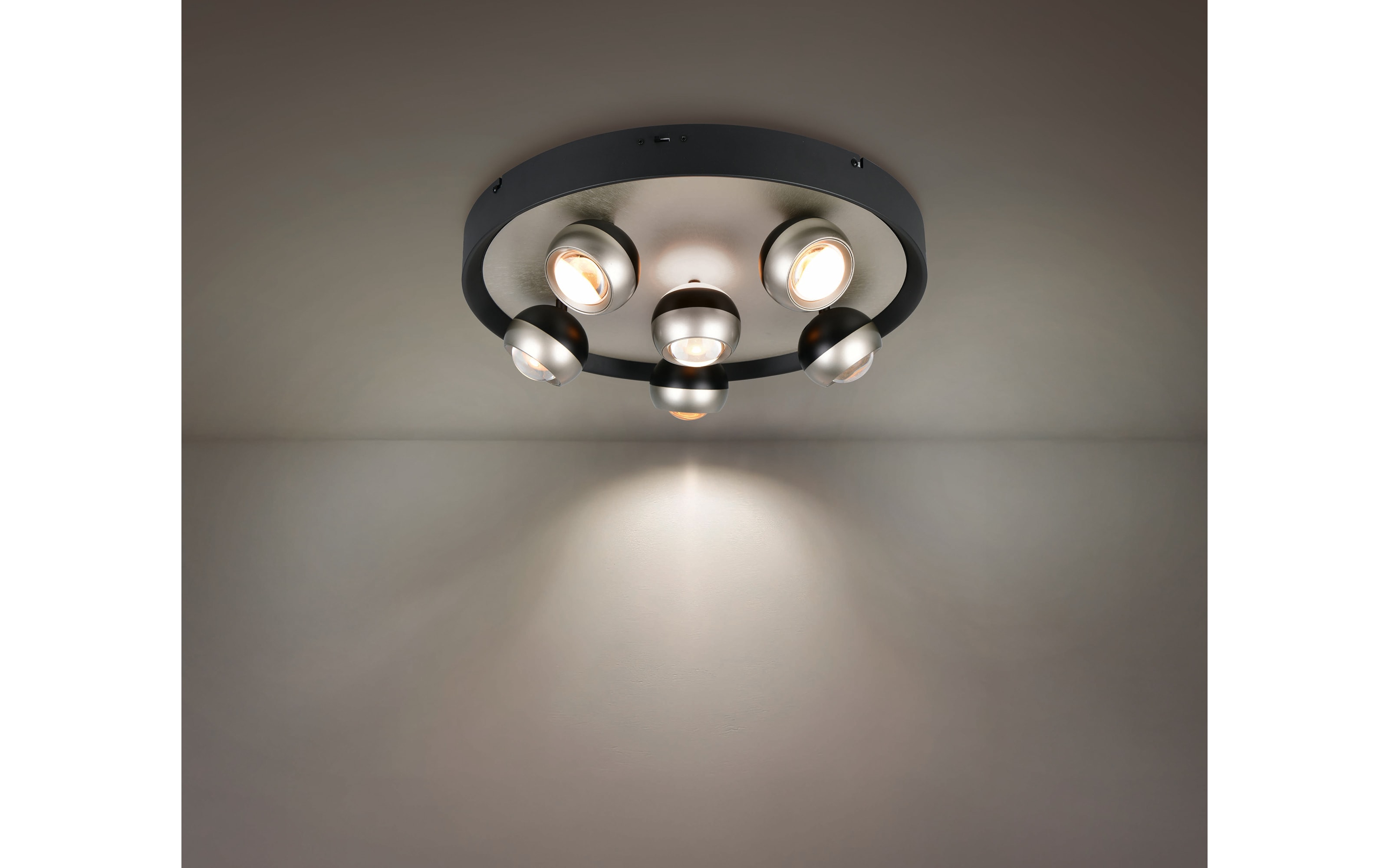 LED-Deckenleuchte Orbit, nickelfarbig, 13,5 cm, inkl. Dimmfunktion