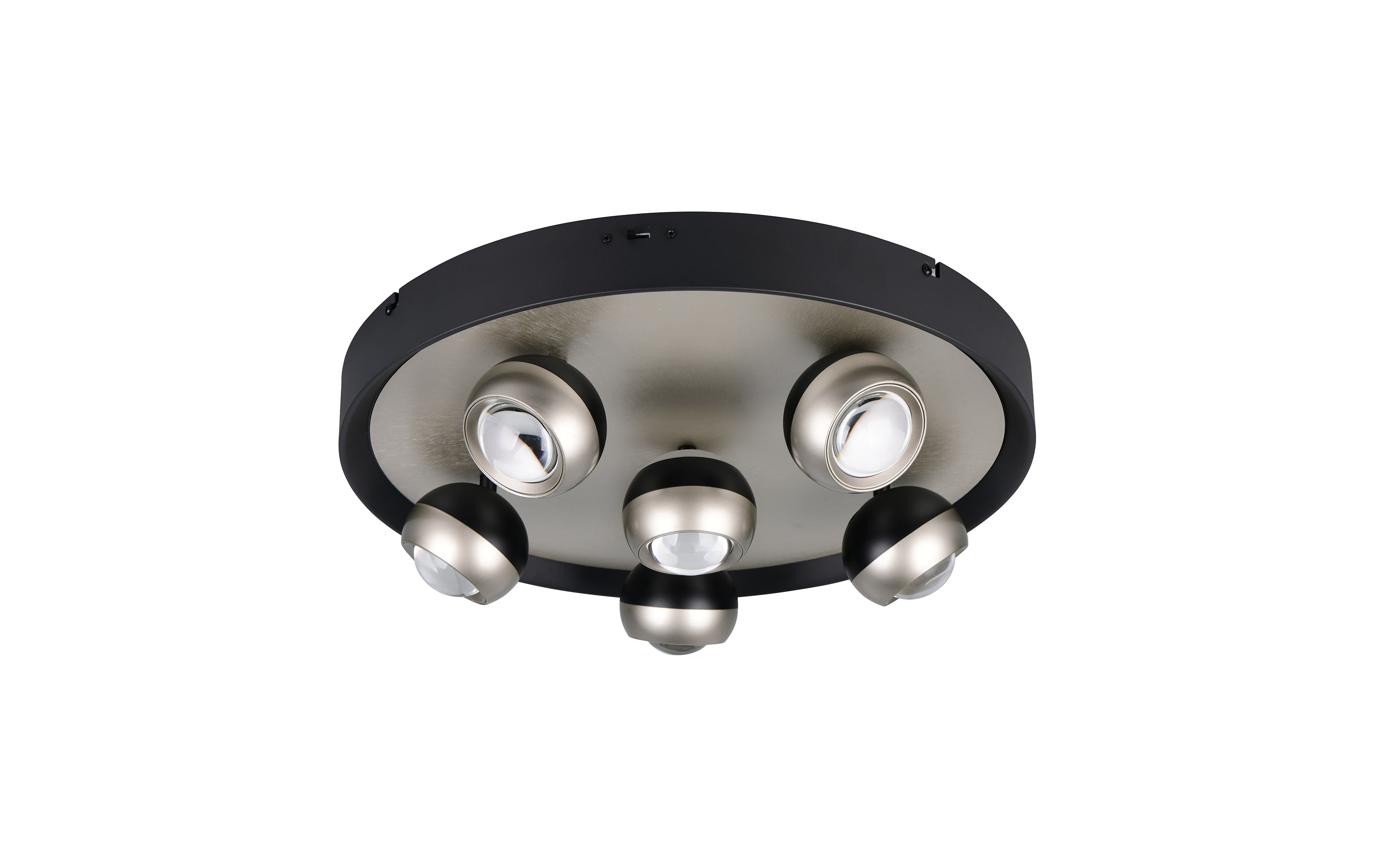 LED-Deckenleuchte Orbit, nickelfarbig, 13,5 cm, inkl. Dimmfunktion