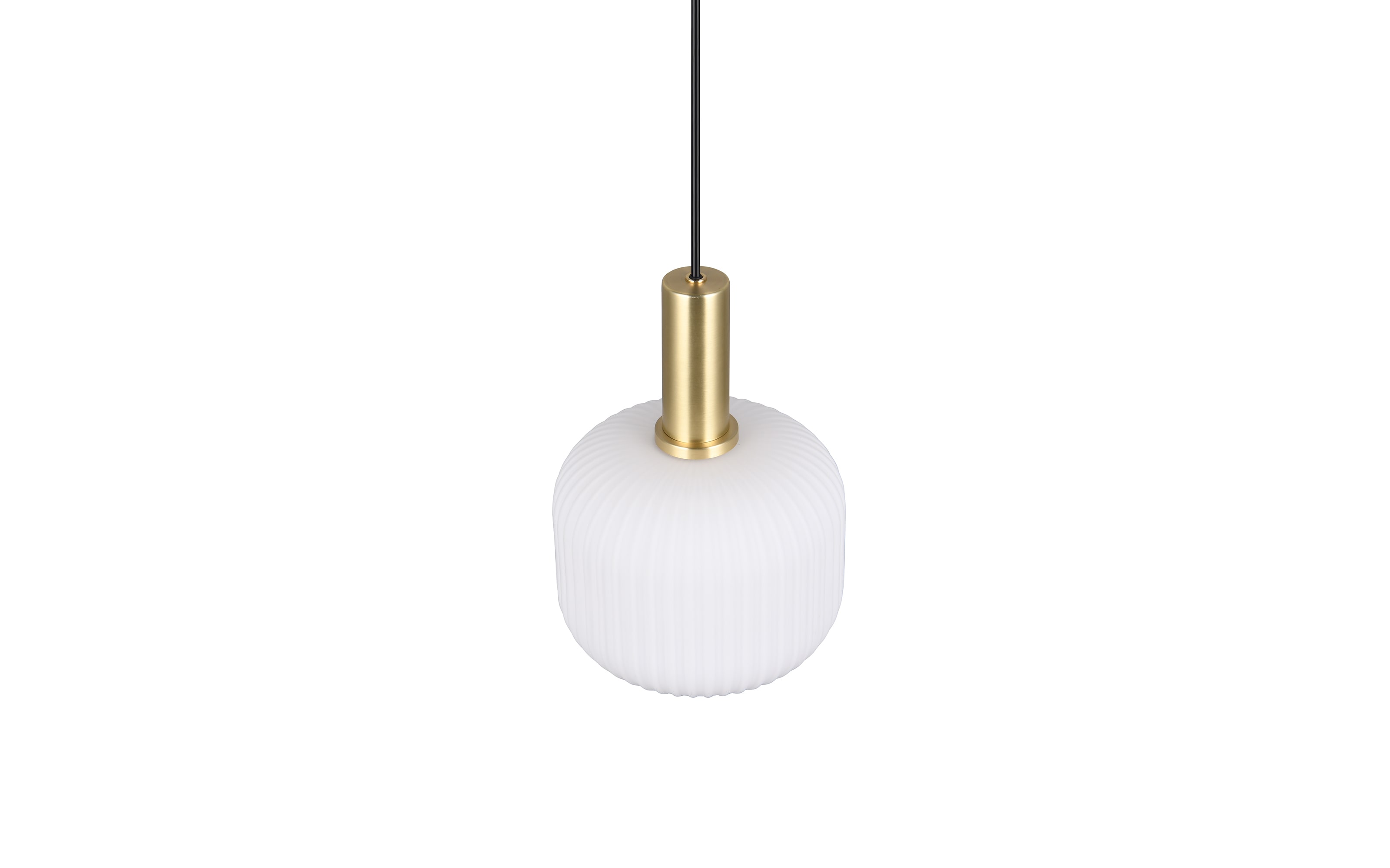 Pendelleuchte Diva, weiß/messing, 1-flammig