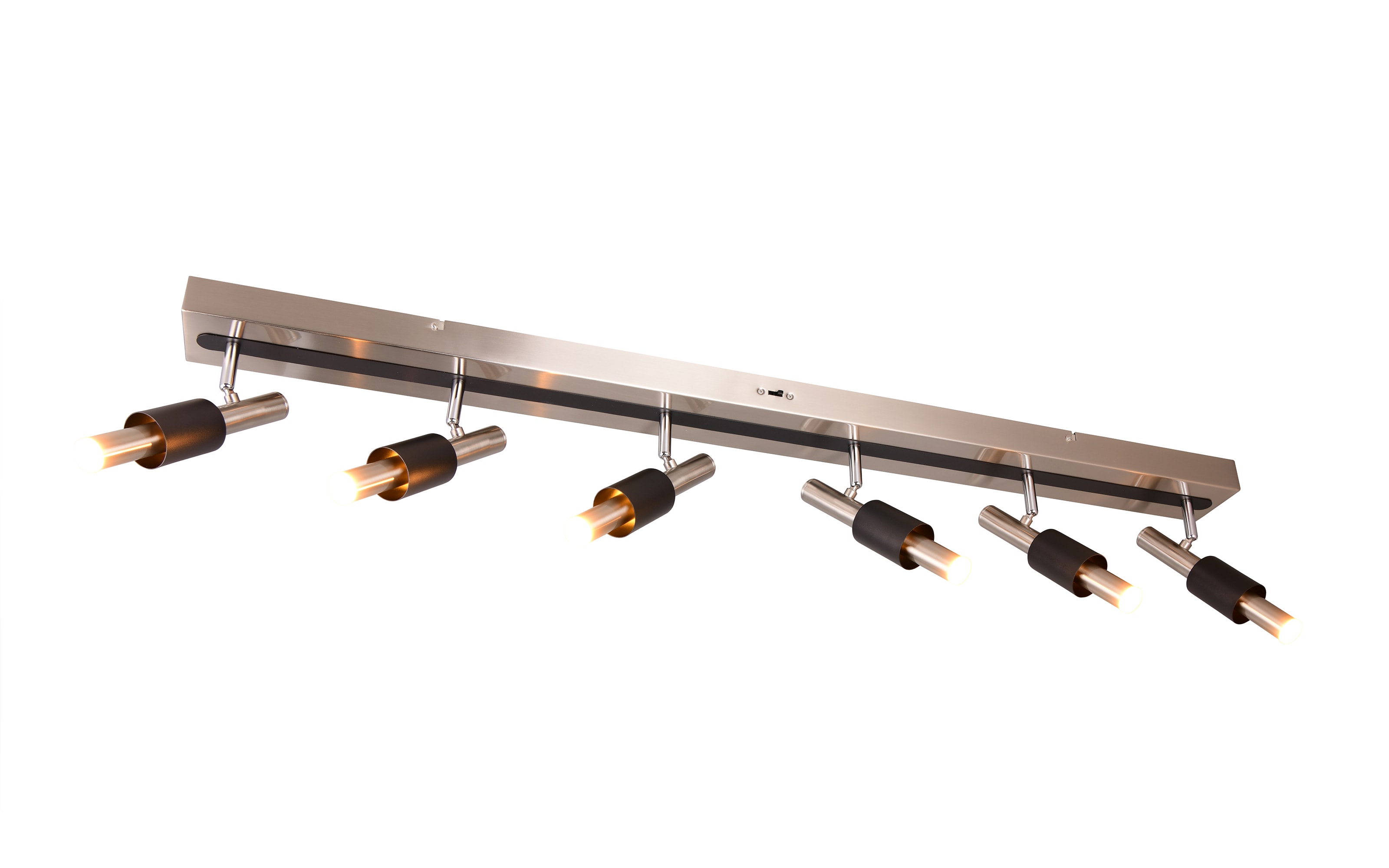 LED-Deckenleuchte CCT Ikaris, nickel, 6-flammig