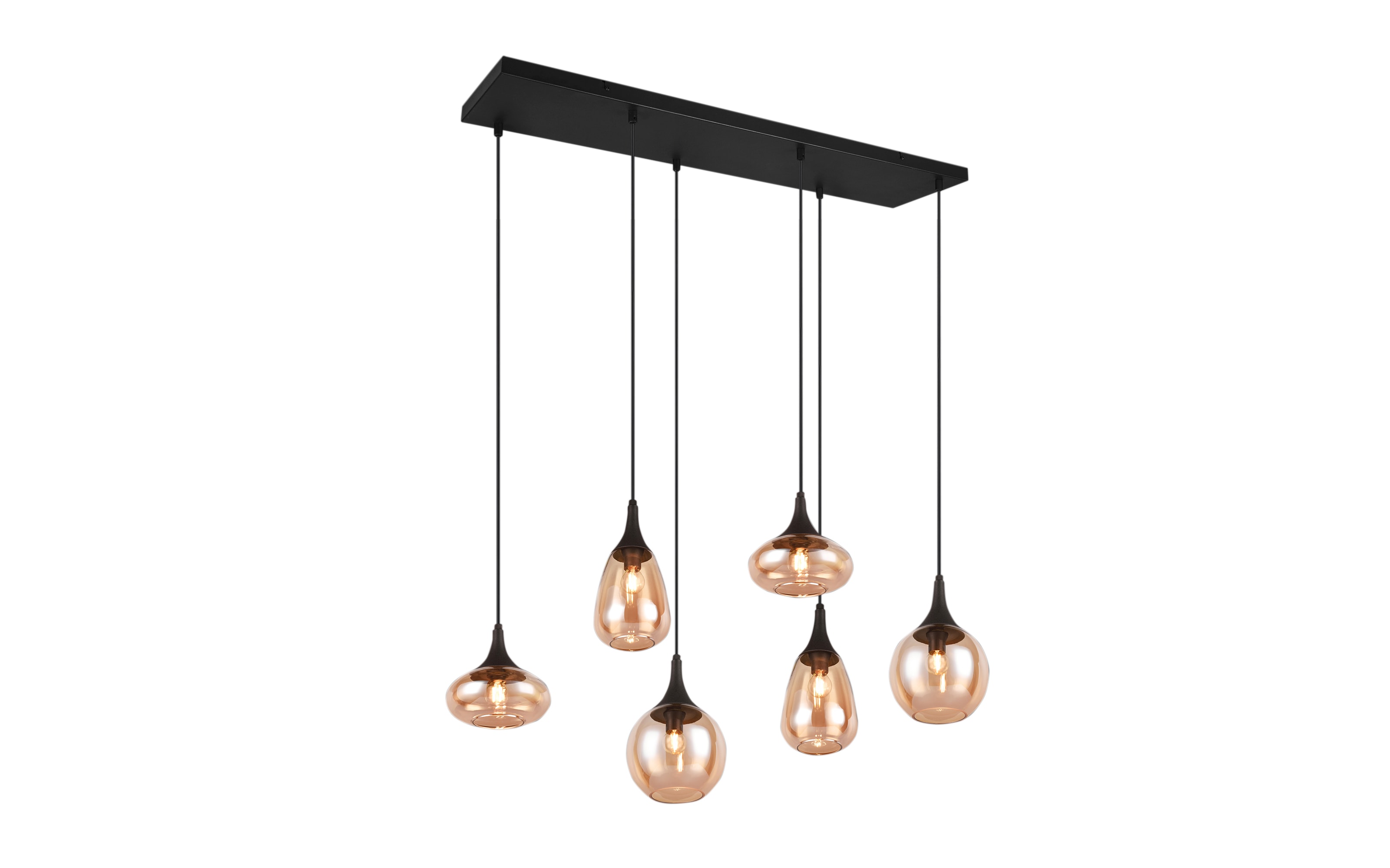 Pendelleuchte Lumina, amber, 6-flammig, inkl. Höhenverstellung