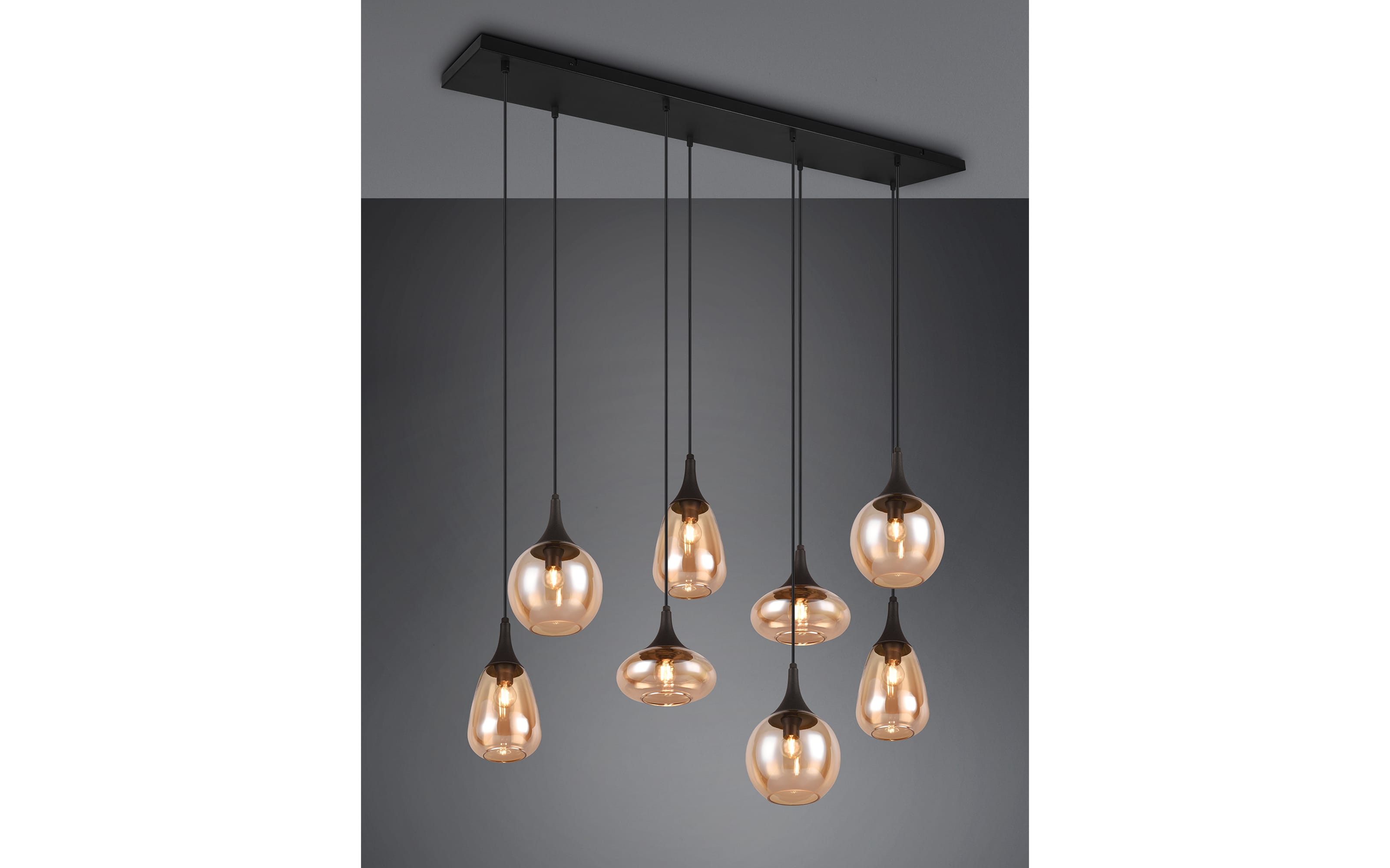 Pendelleuchte Lumina, amber, 8-flammig, inkl. Höhenverstellung