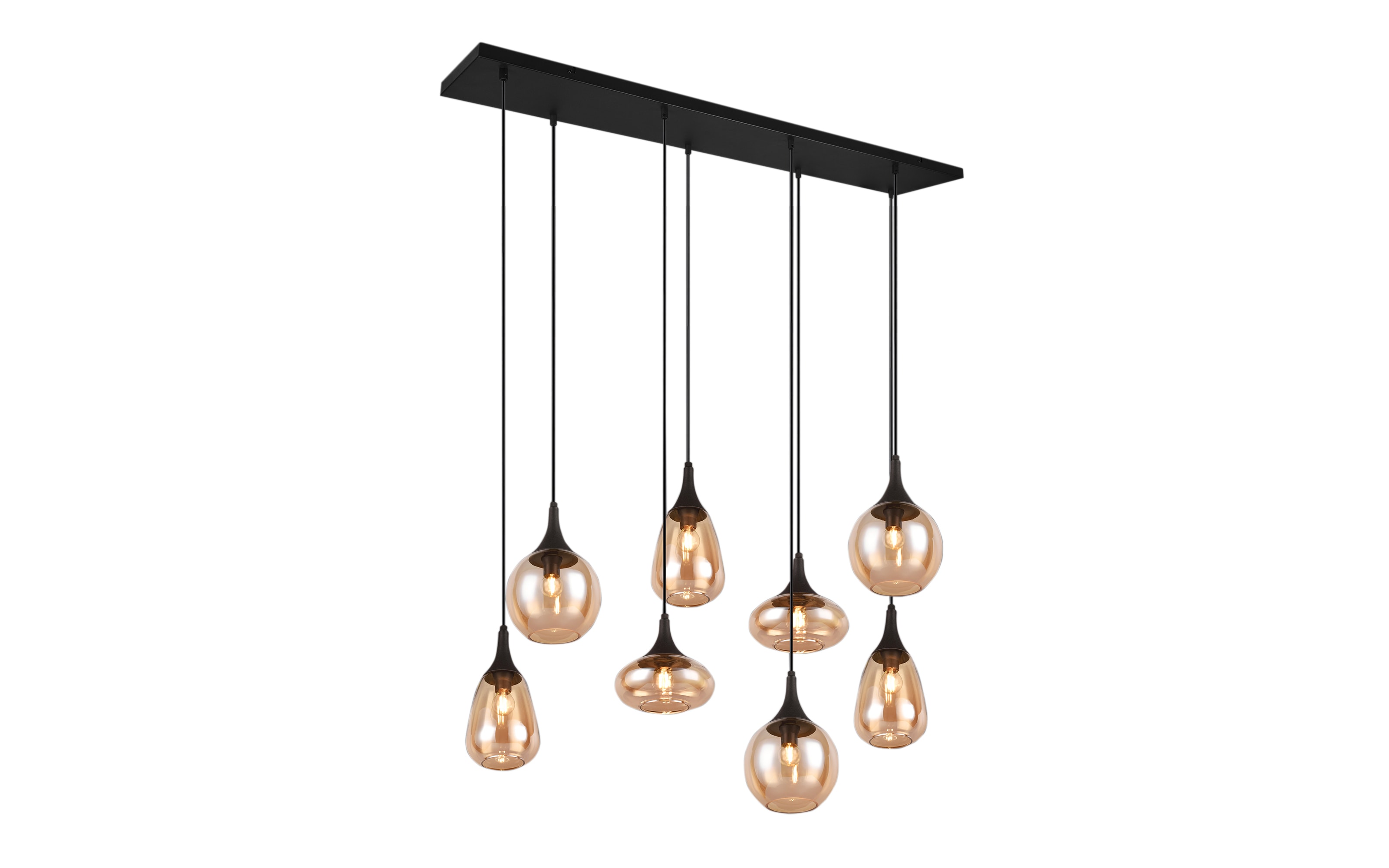 Pendelleuchte Lumina, amber, 8-flammig, inkl. Höhenverstellung