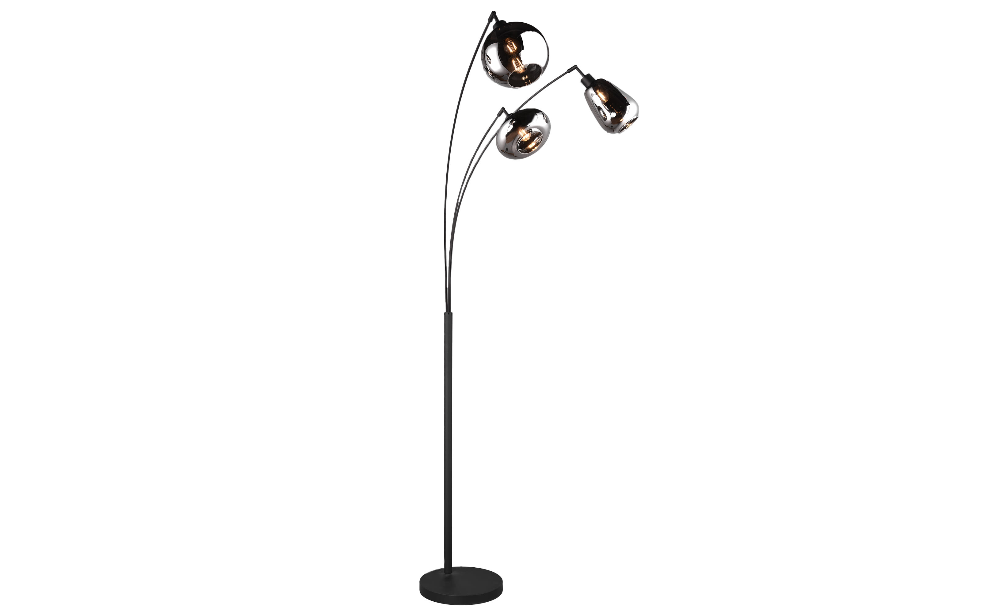 Standleuchte Lumina, schwarz/chrom, 3-flammig