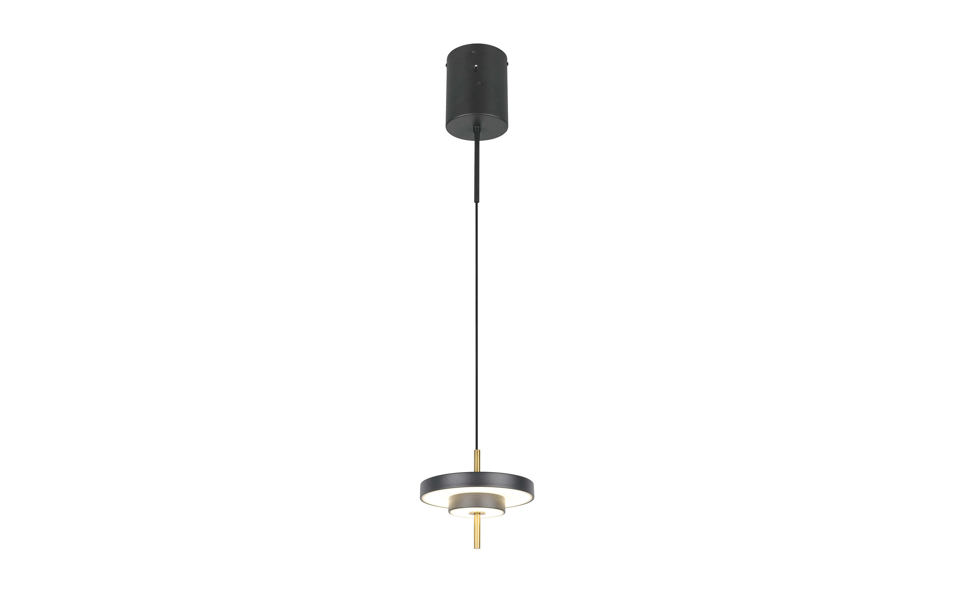 LED-Pendelleuchte Keaton, schwarz/gold, 1-flammig, inkl. Switchdimmer