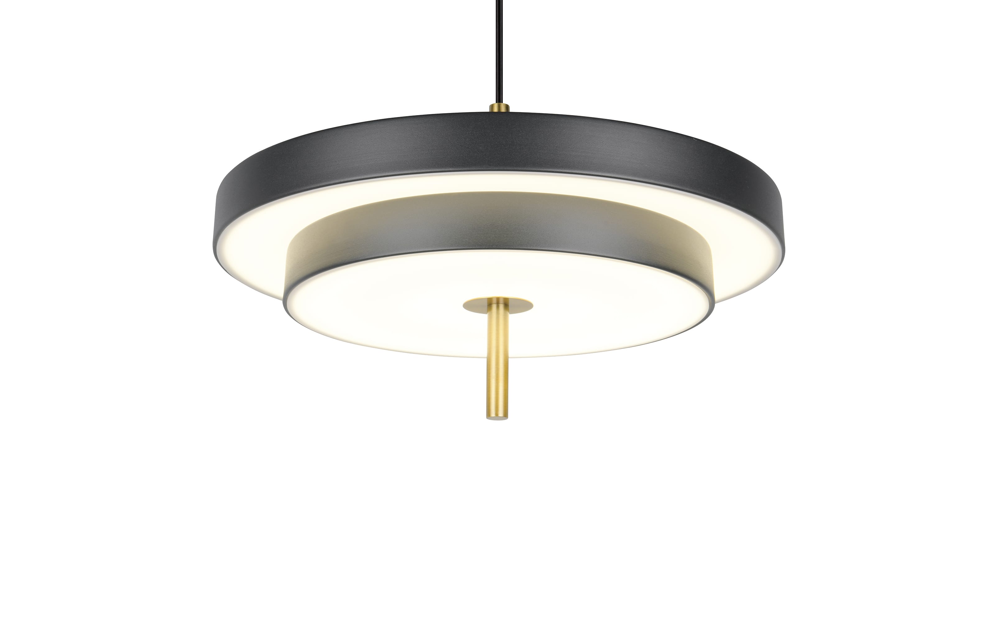 LED-Pendelleuchte Keaton, schwarz/gold, 1-flammig, inkl. Switchdimmer