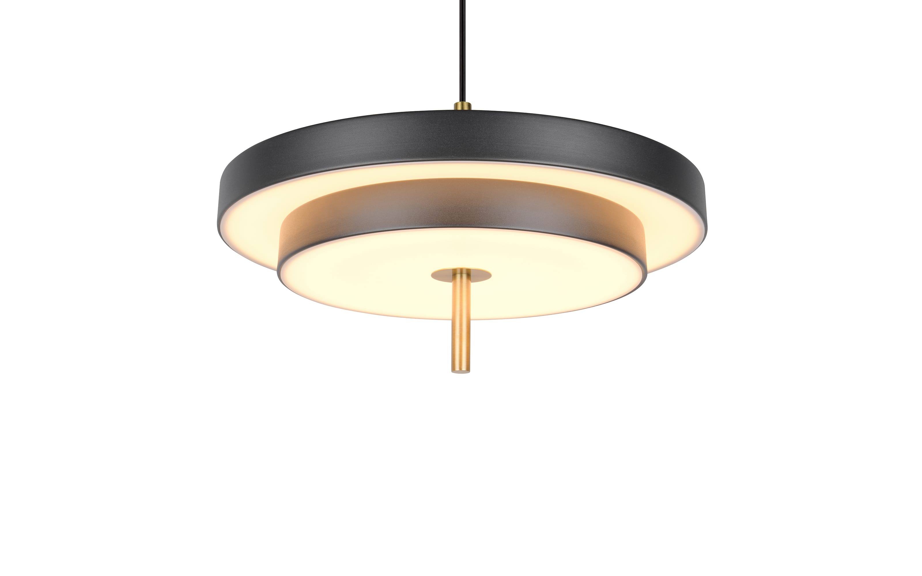 LED-Pendelleuchte Keaton, schwarz/gold, 1-flammig, inkl. Switchdimmer