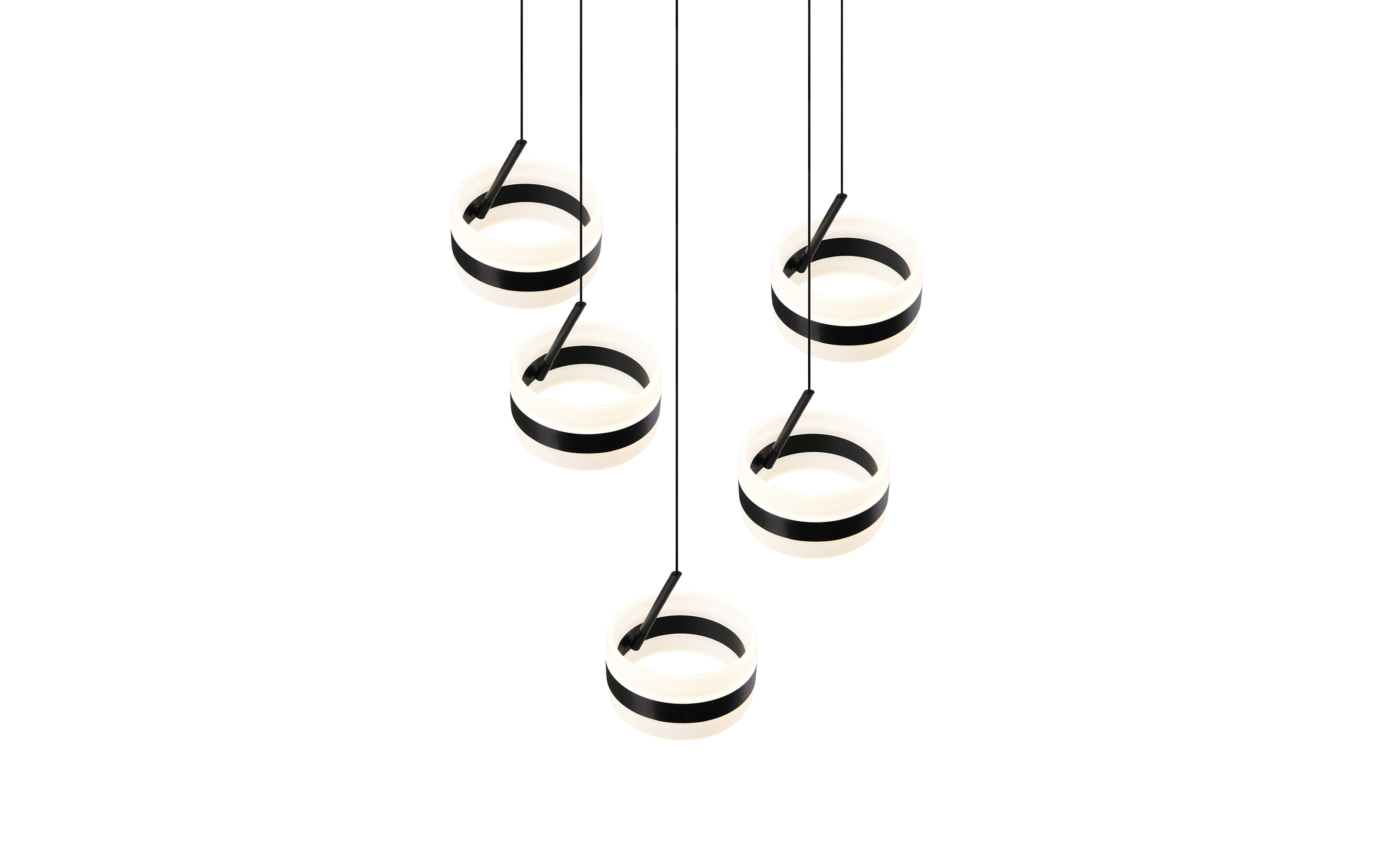 LED-Pendelleuchte Dios, schwarz, 5-flammig