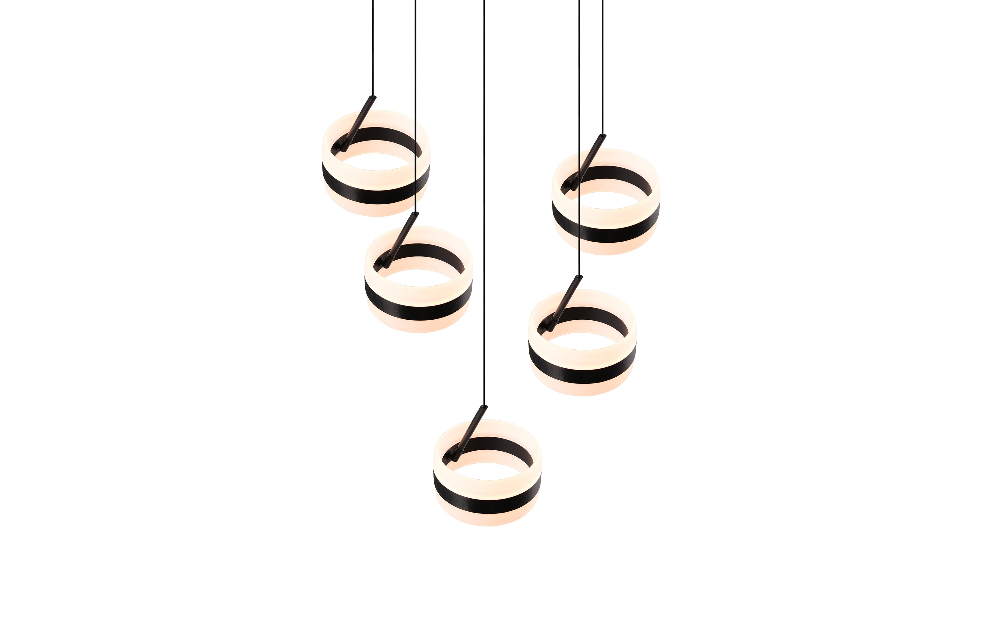 LED-Pendelleuchte Dios, schwarz, 5-flammig