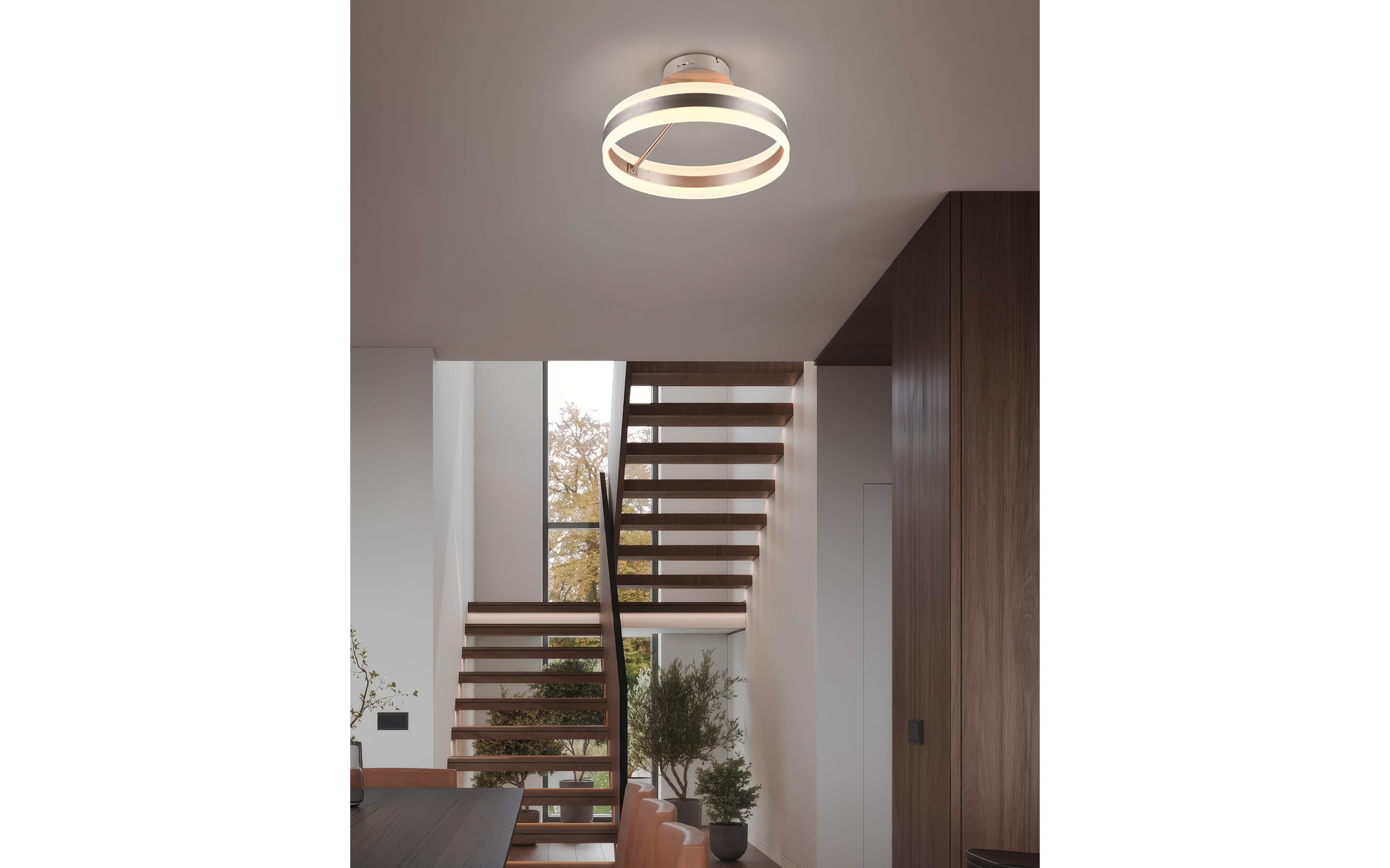 LED-Deckenleuchte Dios, nickelfarbig