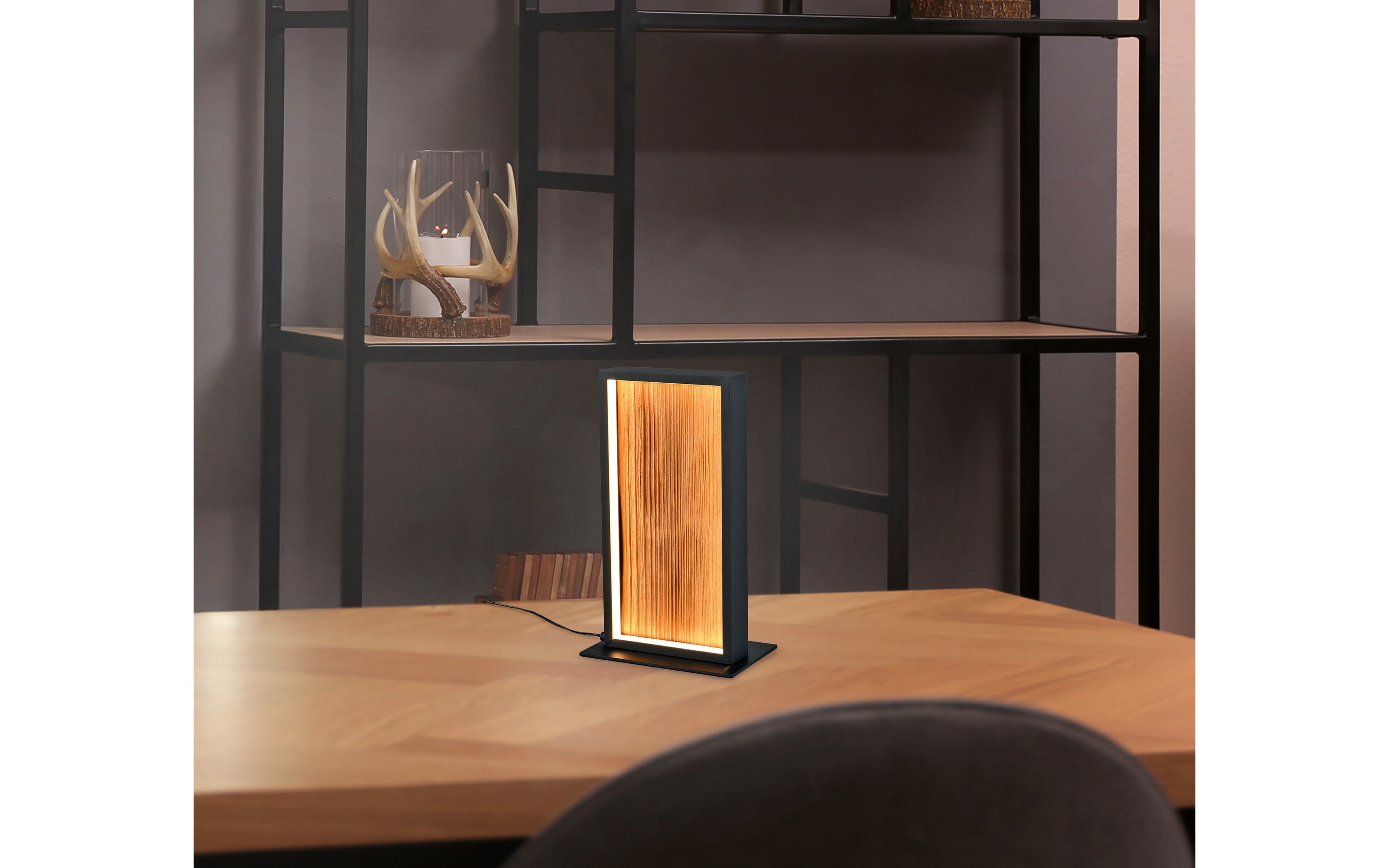 LED-Tischleuchte Kalea, holzfarbig