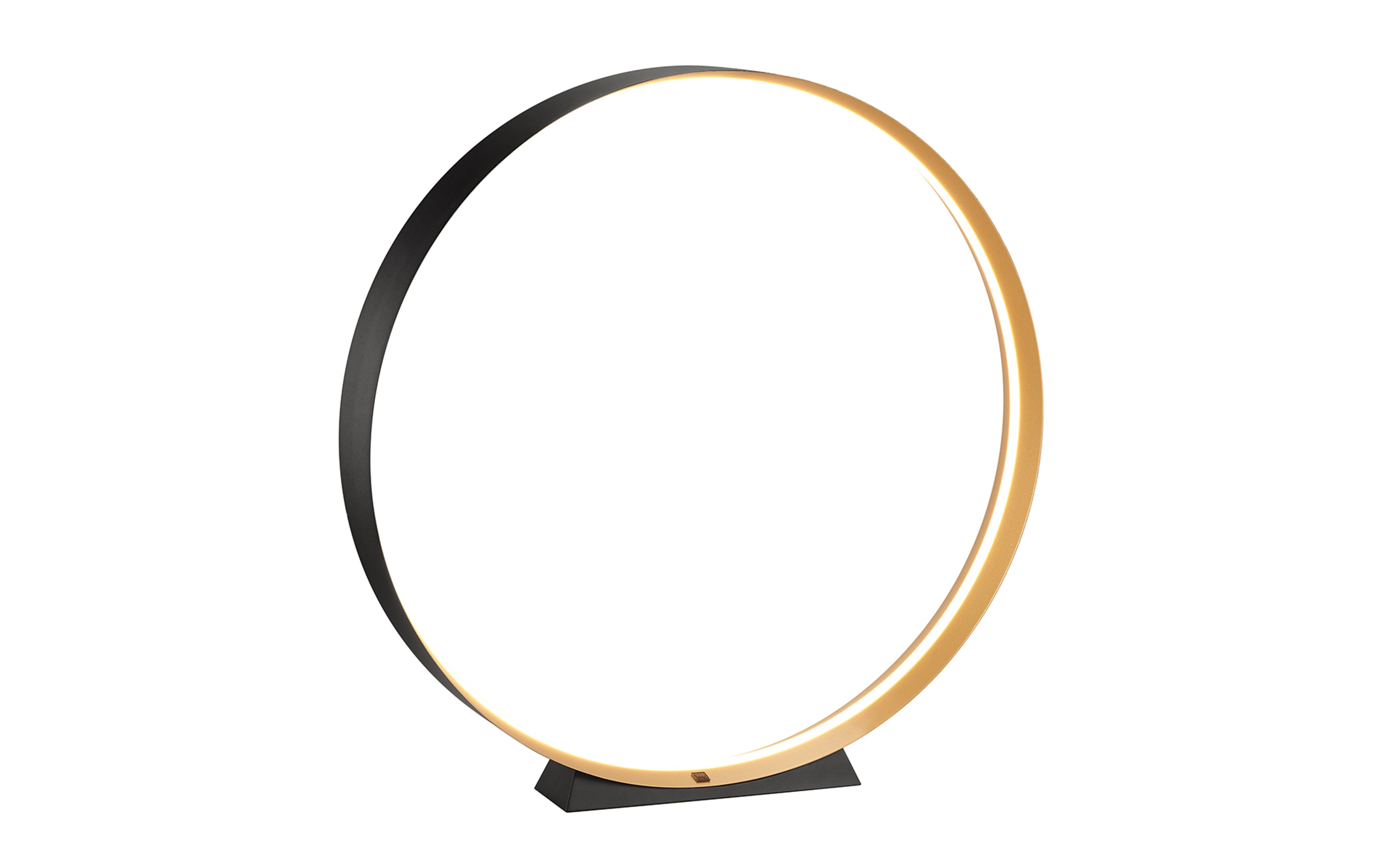 LED-Bodenleuchte Loop, schwarz/gold, inkl. stufenloser Dimmfunktion 