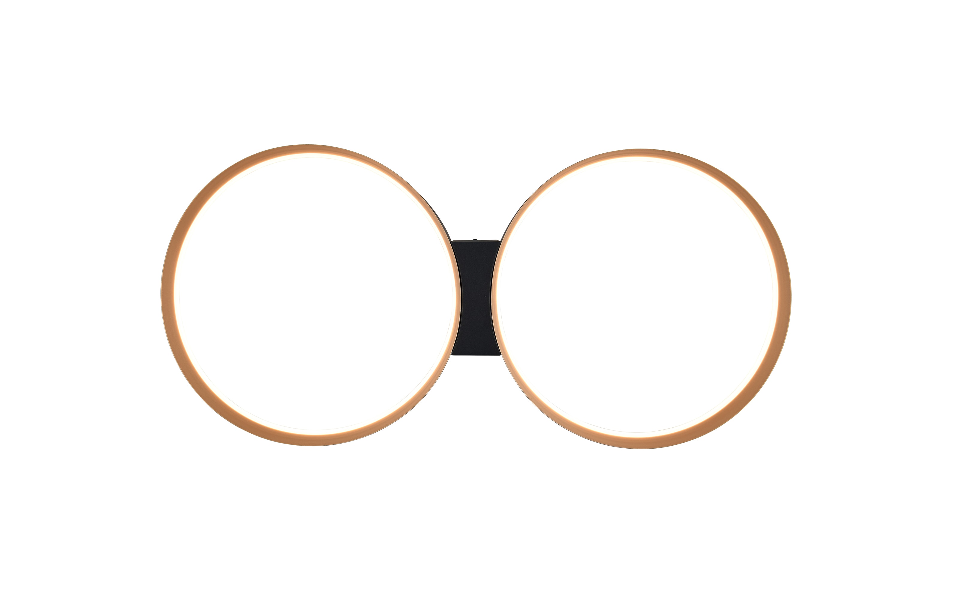 LED-Deckenleuchte Loop, schwarz/gold, inkl. stufenloser Dimmfunktion