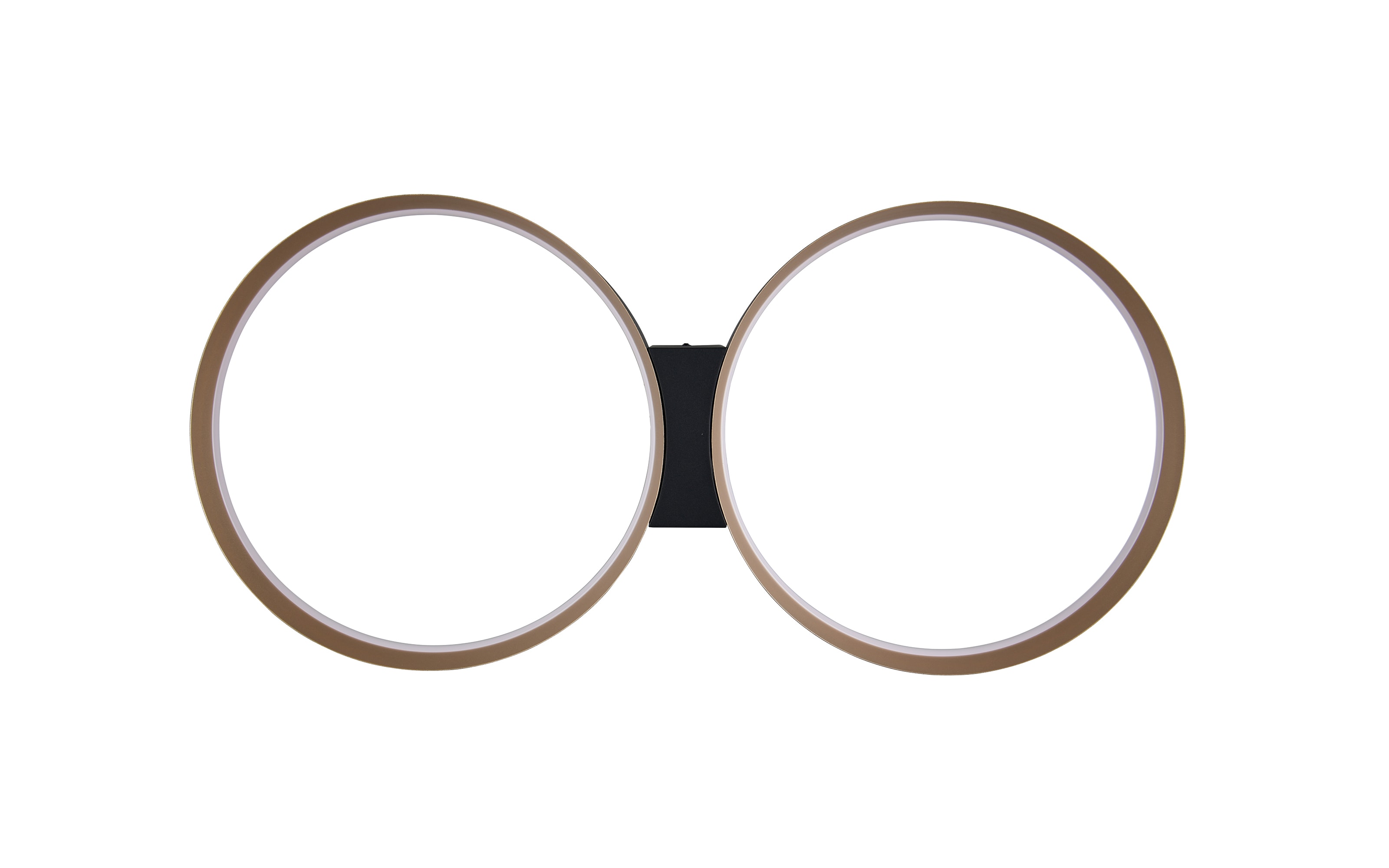 LED-Deckenleuchte Loop, schwarz/gold, inkl. stufenloser Dimmfunktion