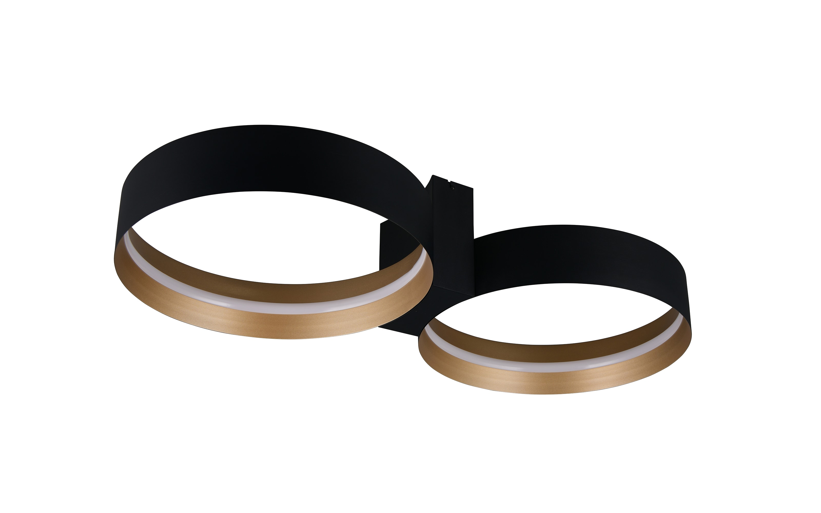 LED-Deckenleuchte Loop, schwarz/gold, inkl. stufenloser Dimmfunktion
