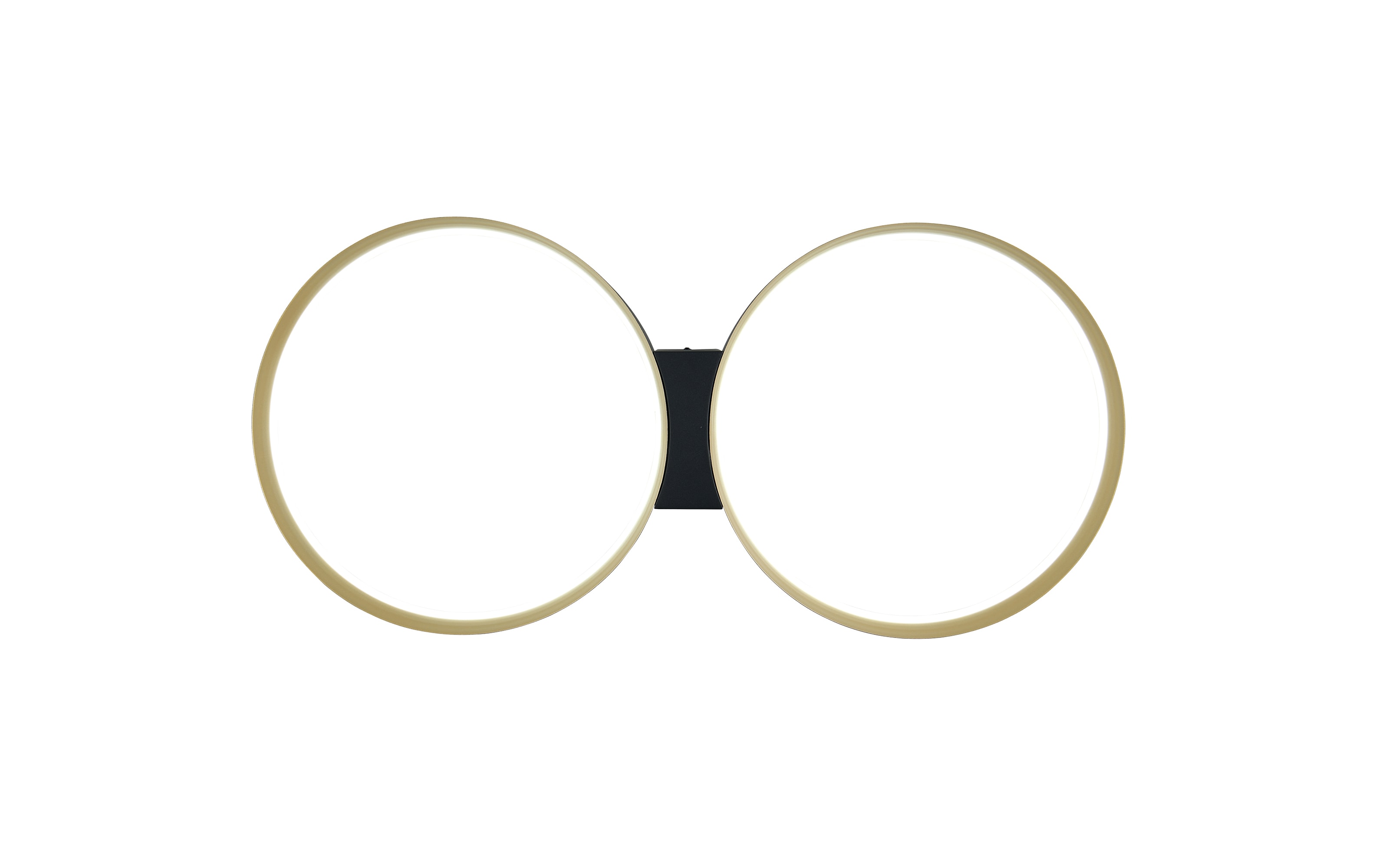 LED-Deckenleuchte Loop, schwarz/gold, inkl. stufenloser Dimmfunktion