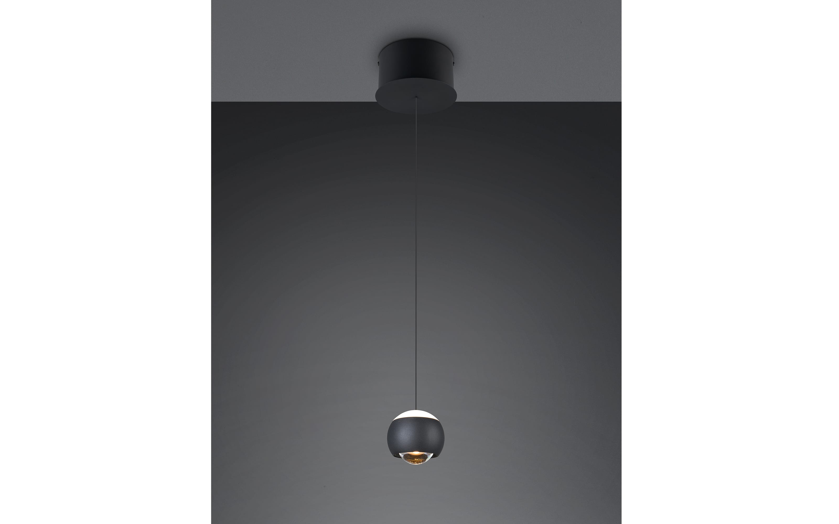 LED-Pendelleuchte Cannon, schwarz, 200 cm, 1-flammig, inkl. Höhenverstellung 