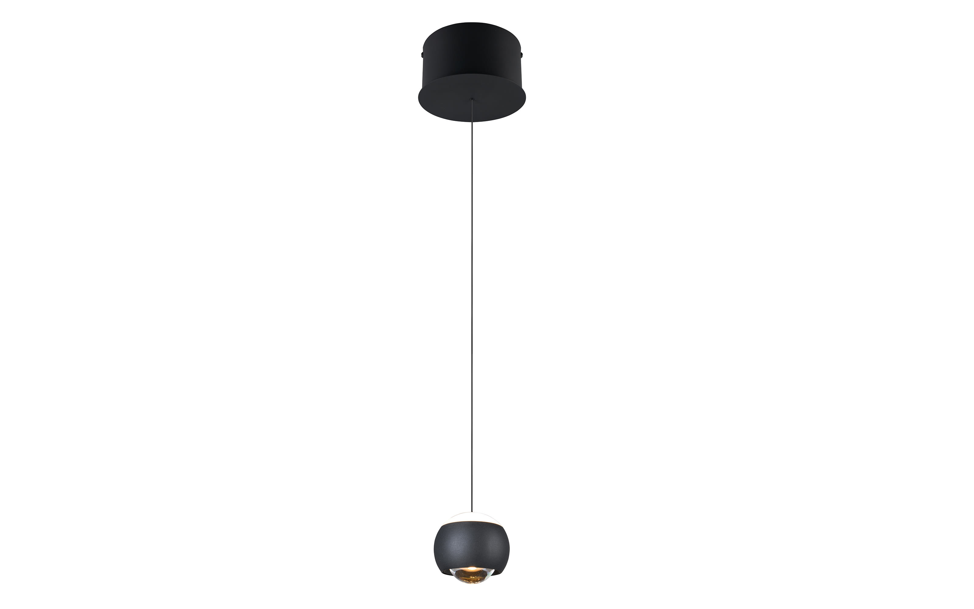 LED-Pendelleuchte Cannon, schwarz, 200 cm, 1-flammig, inkl. Höhenverstellung 