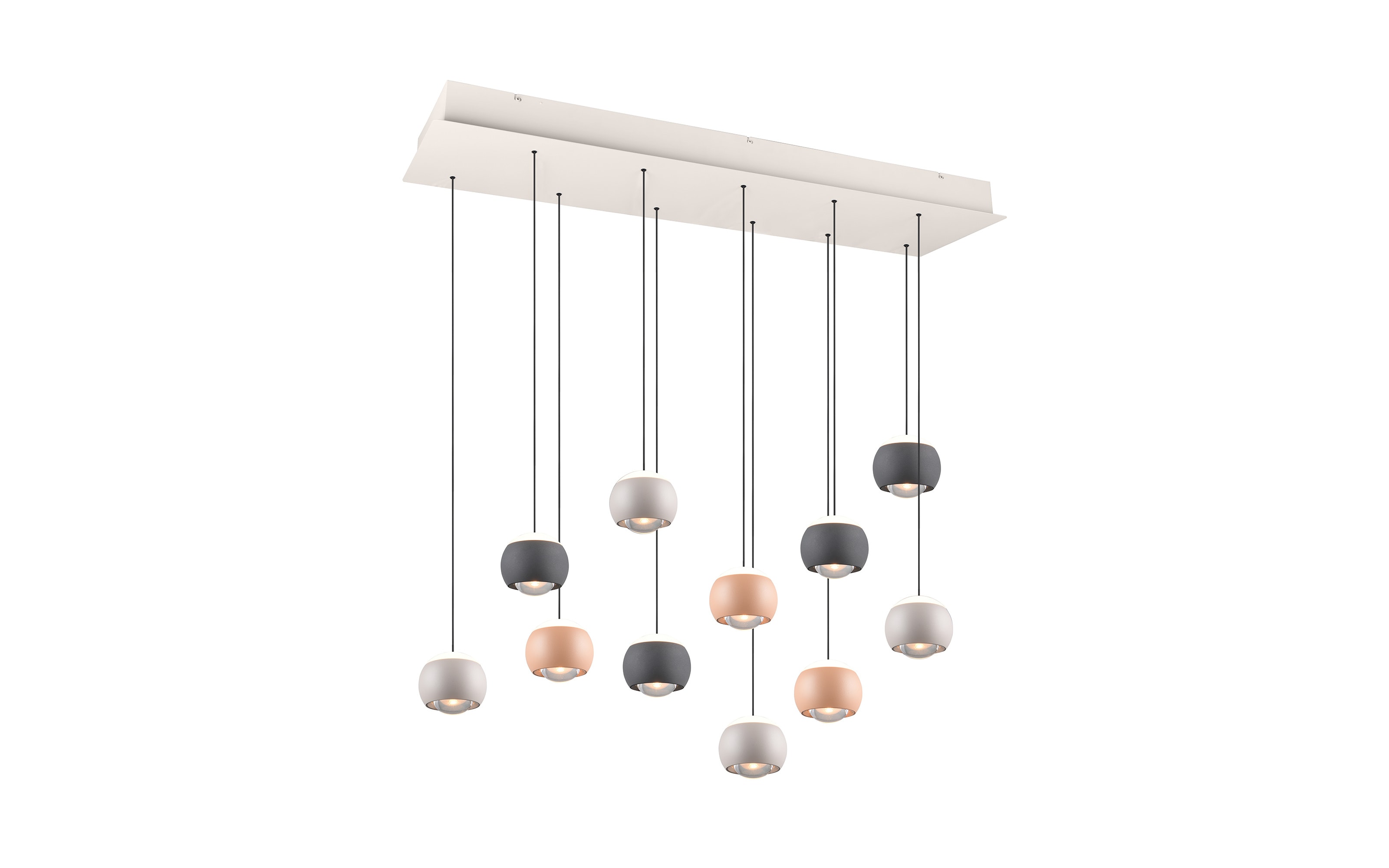 LED-Pendelleuchte Cannon, mehrfarbig, 11-flammig, inkl. stufenloser Höhenverstellung 