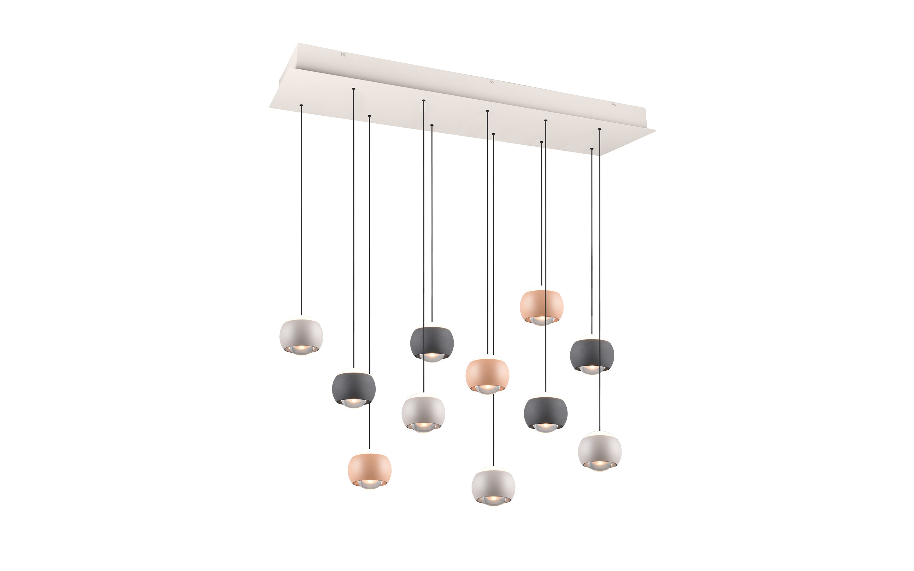 LED-Pendelleuchte Cannon, mehrfarbig, 11-flammig, inkl. stufenloser Höhenverstellung 