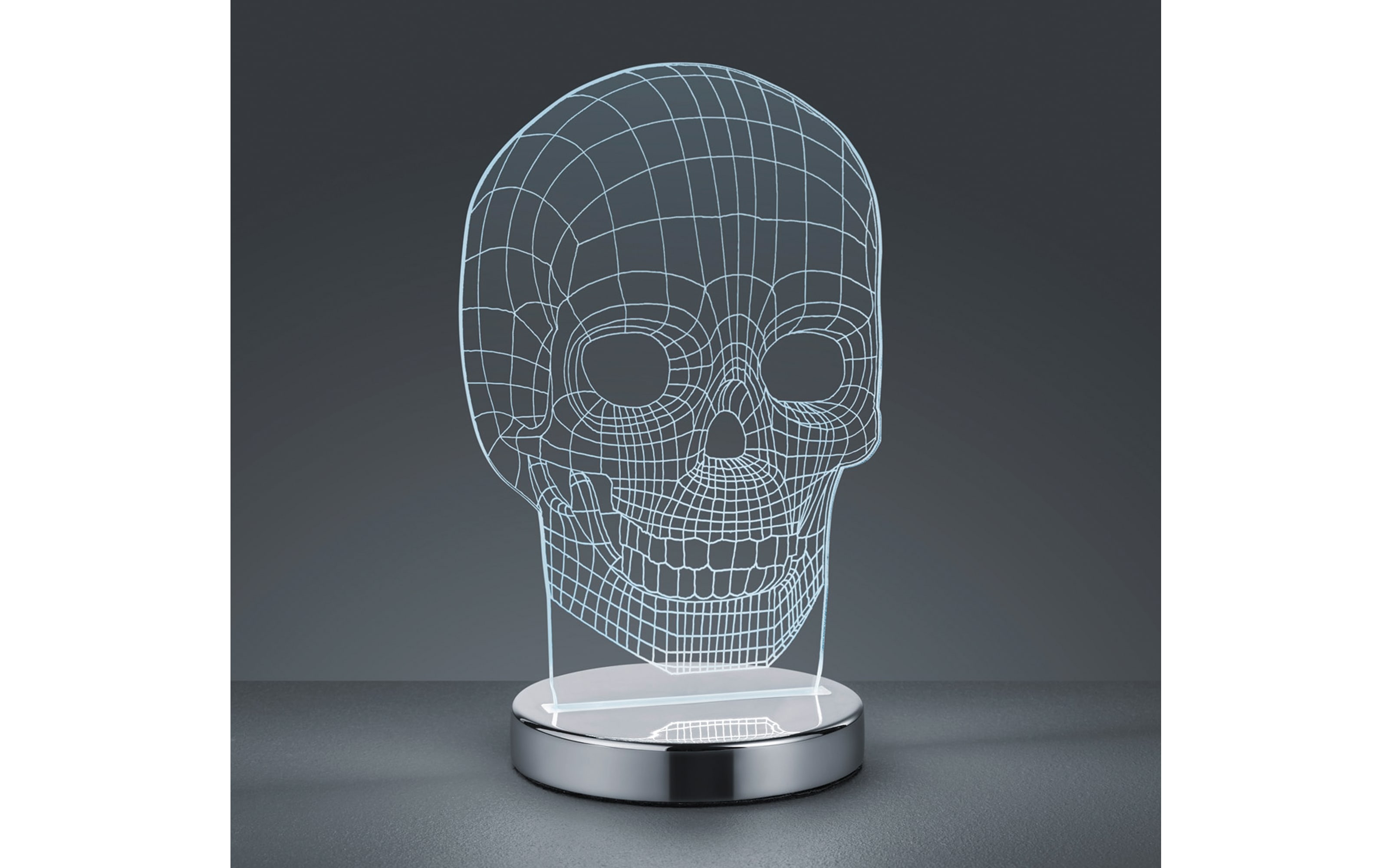 LED-Tischleuchte Skull in chromfarbig