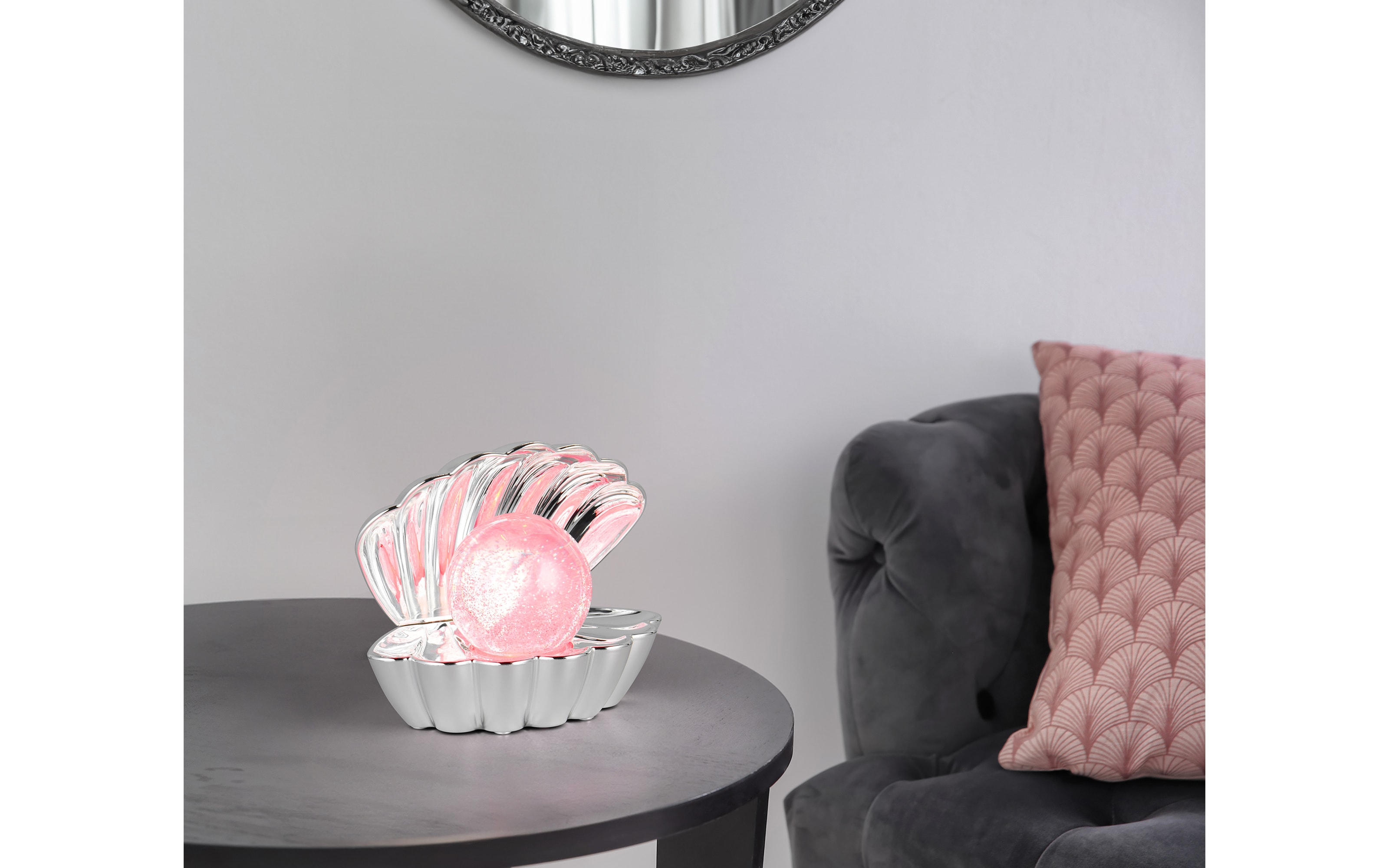 LED-Tischleuchte Shelly, chromfarbig, inkl. RGB-Farbwechsler