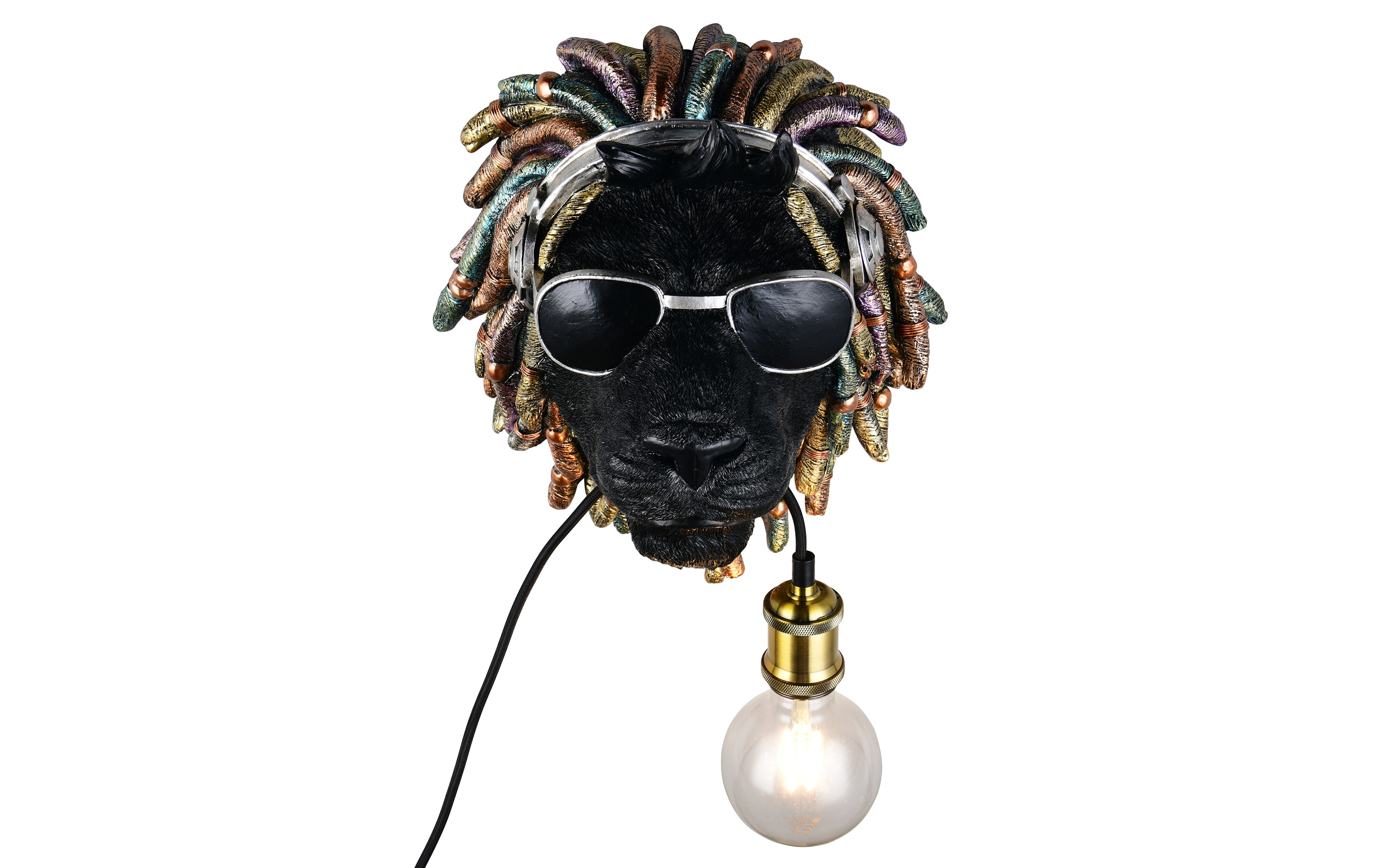 Wandleuchte Leo, schwarz/gold