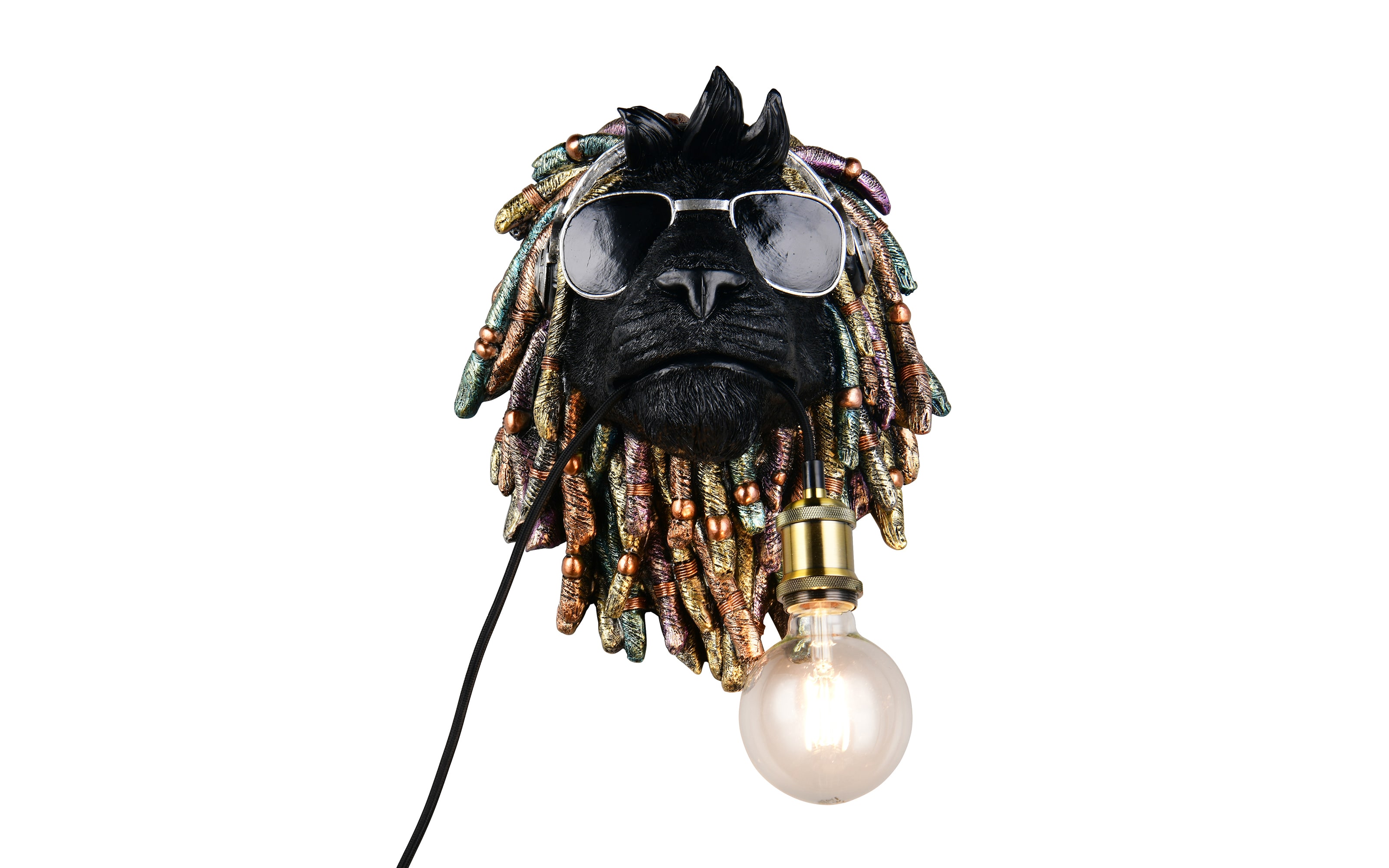 Wandleuchte Leo, schwarz/gold