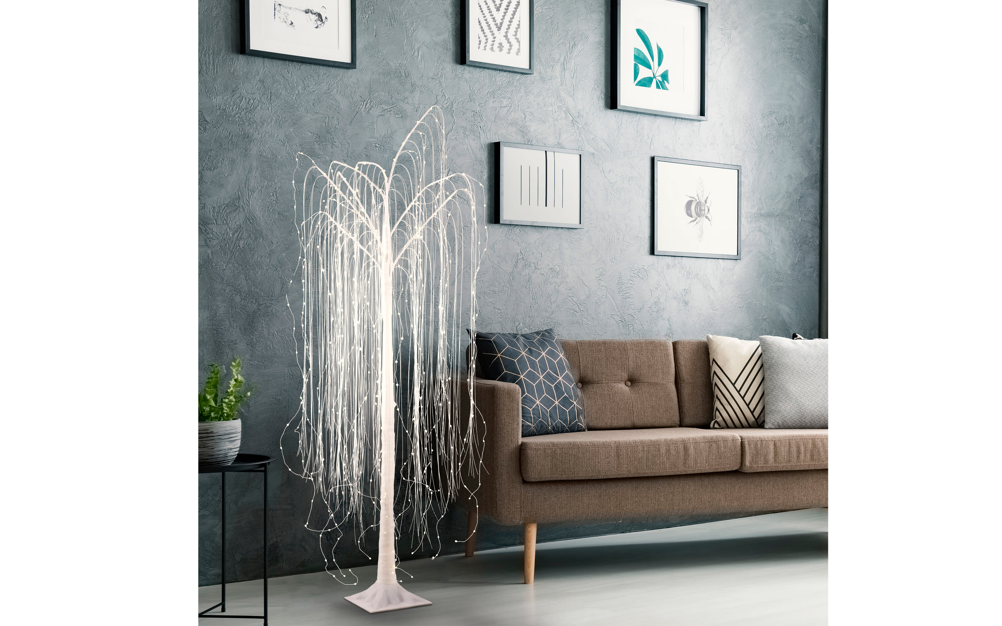 LED-Deko-Baum Willow in weiß, 210 cm