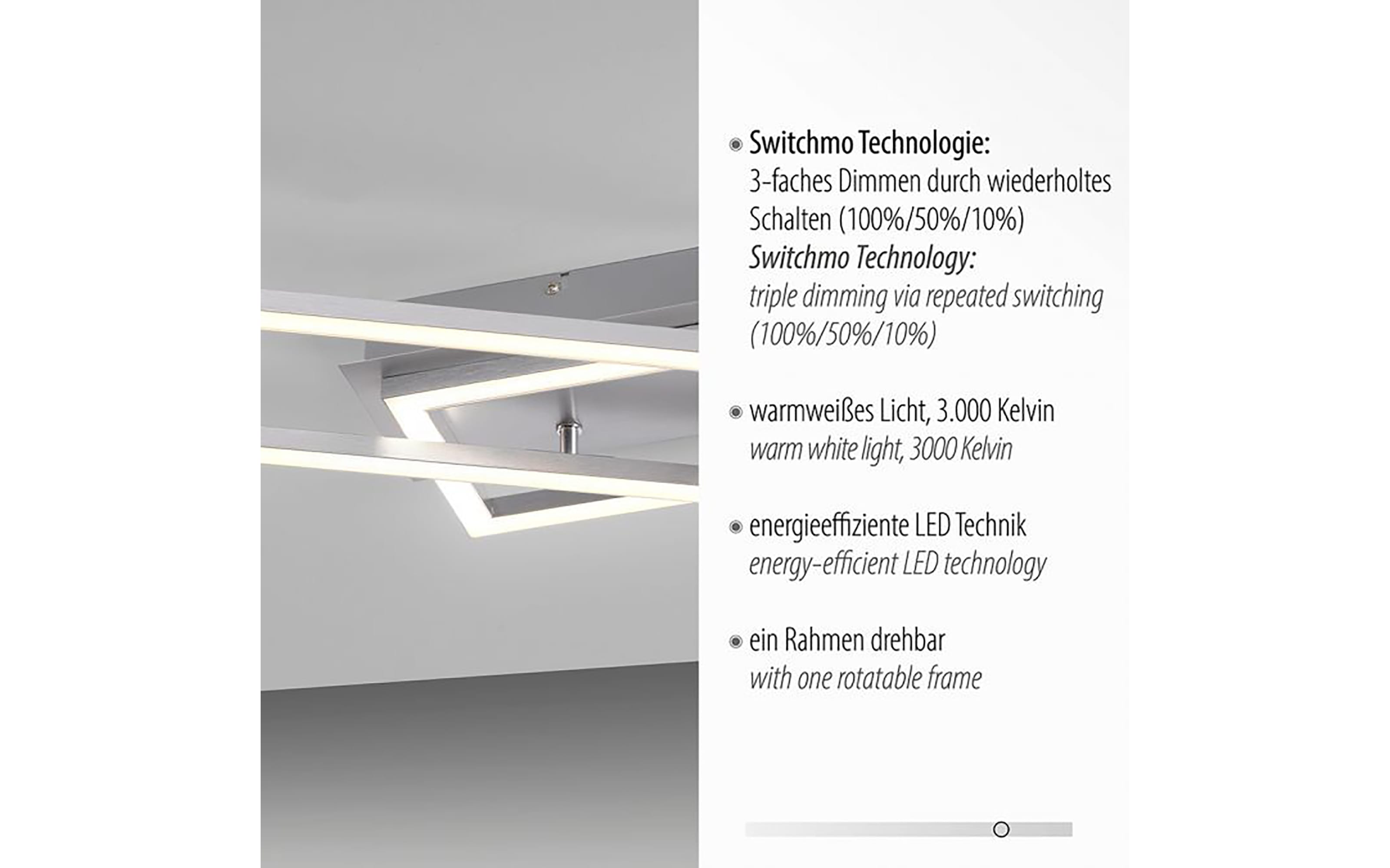 LED-Deckenleuchte Iven in stahlfarbig, 101 cm