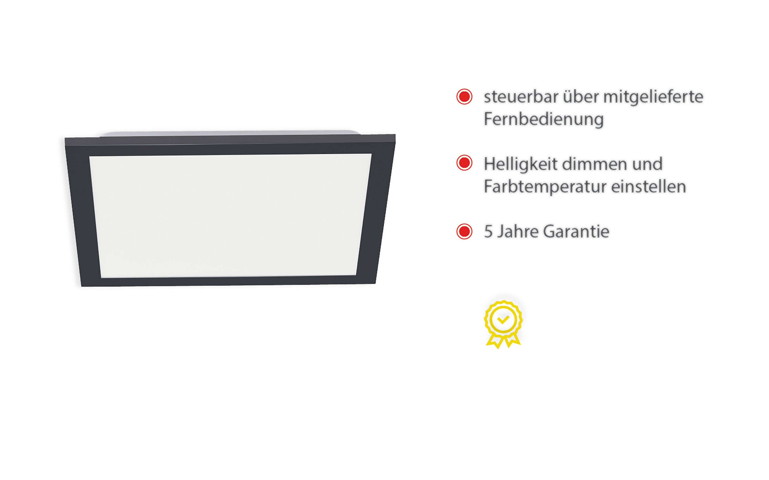 LED-Deckenleuchte Flat, schwarz, 29,5 cm