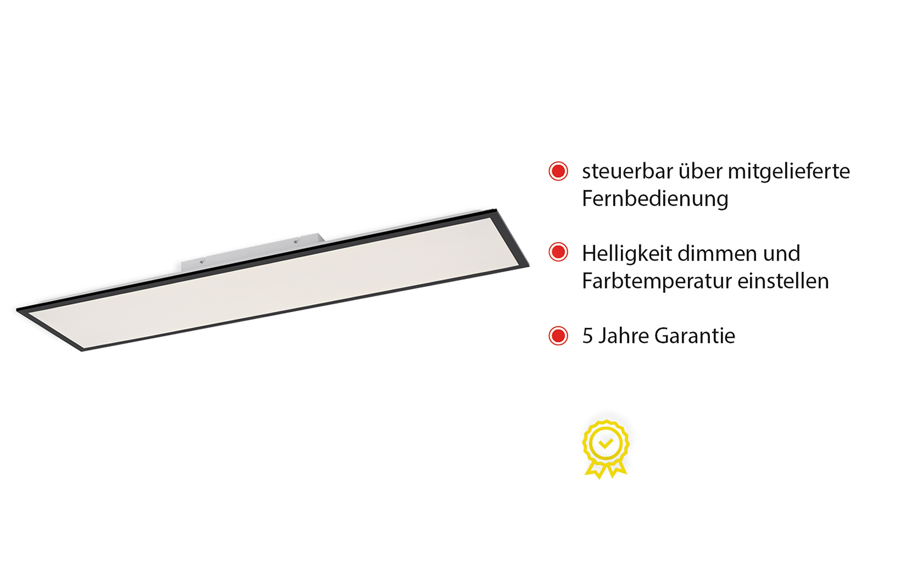 LED-Deckenleuchte FLAT, schwarz, 119,5 cm