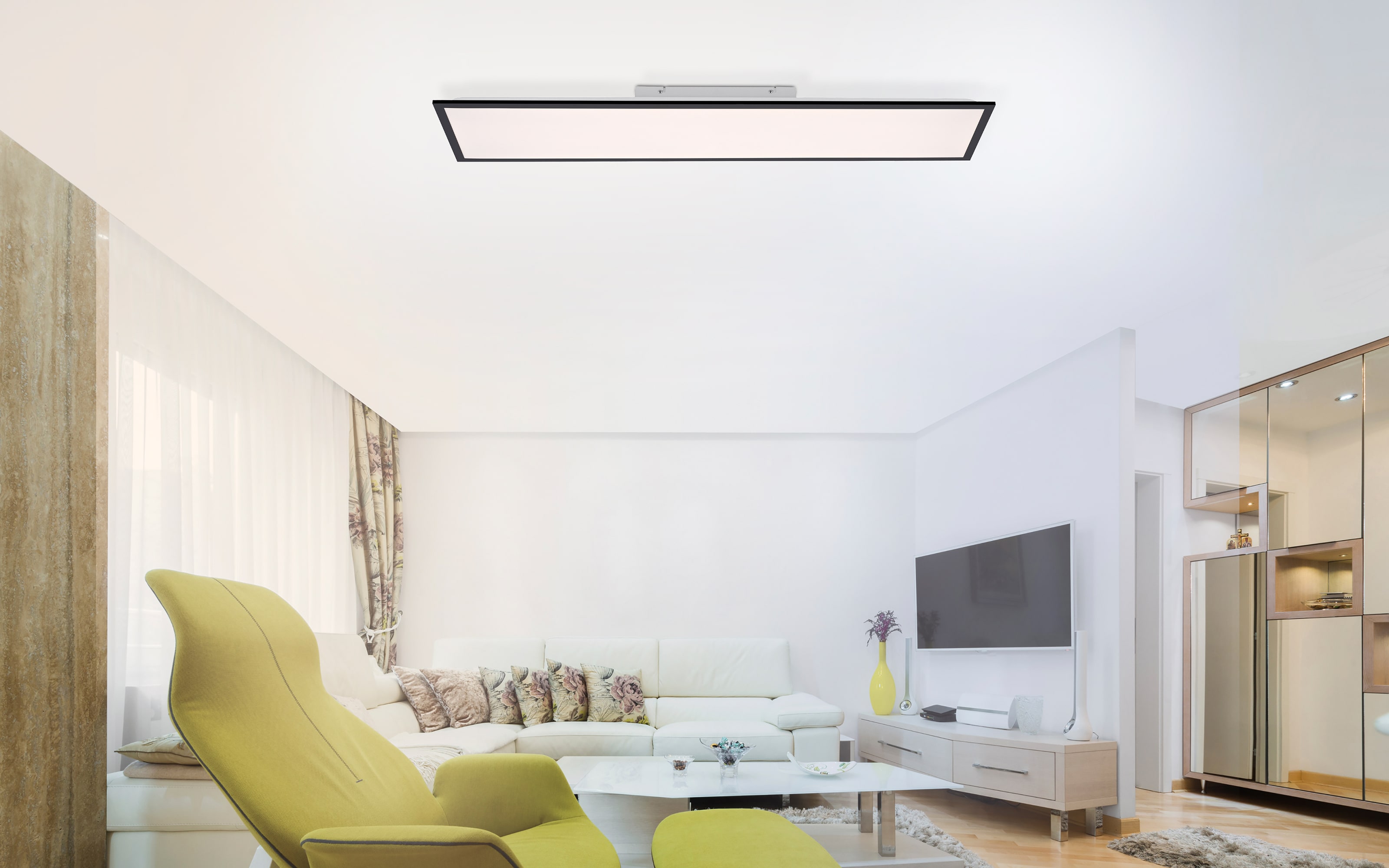 LED-Deckenleuchte FLAT, schwarz, 119,5 cm