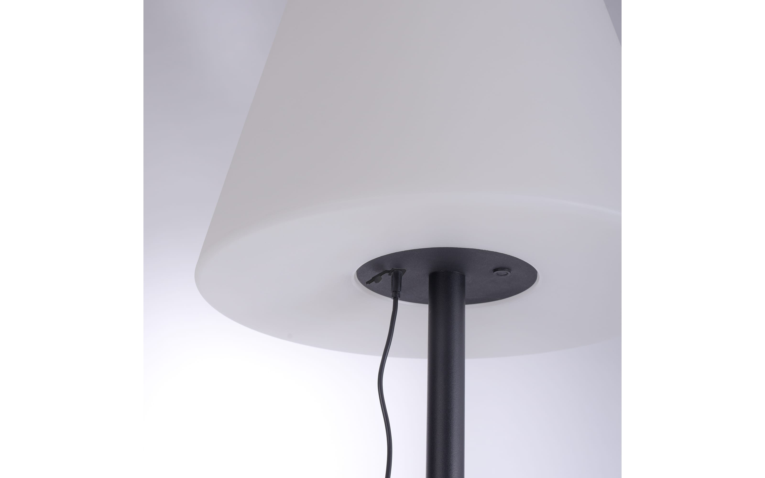 LED-Akku-Standleuchte Holly, schwarz/weiß, 157 cm