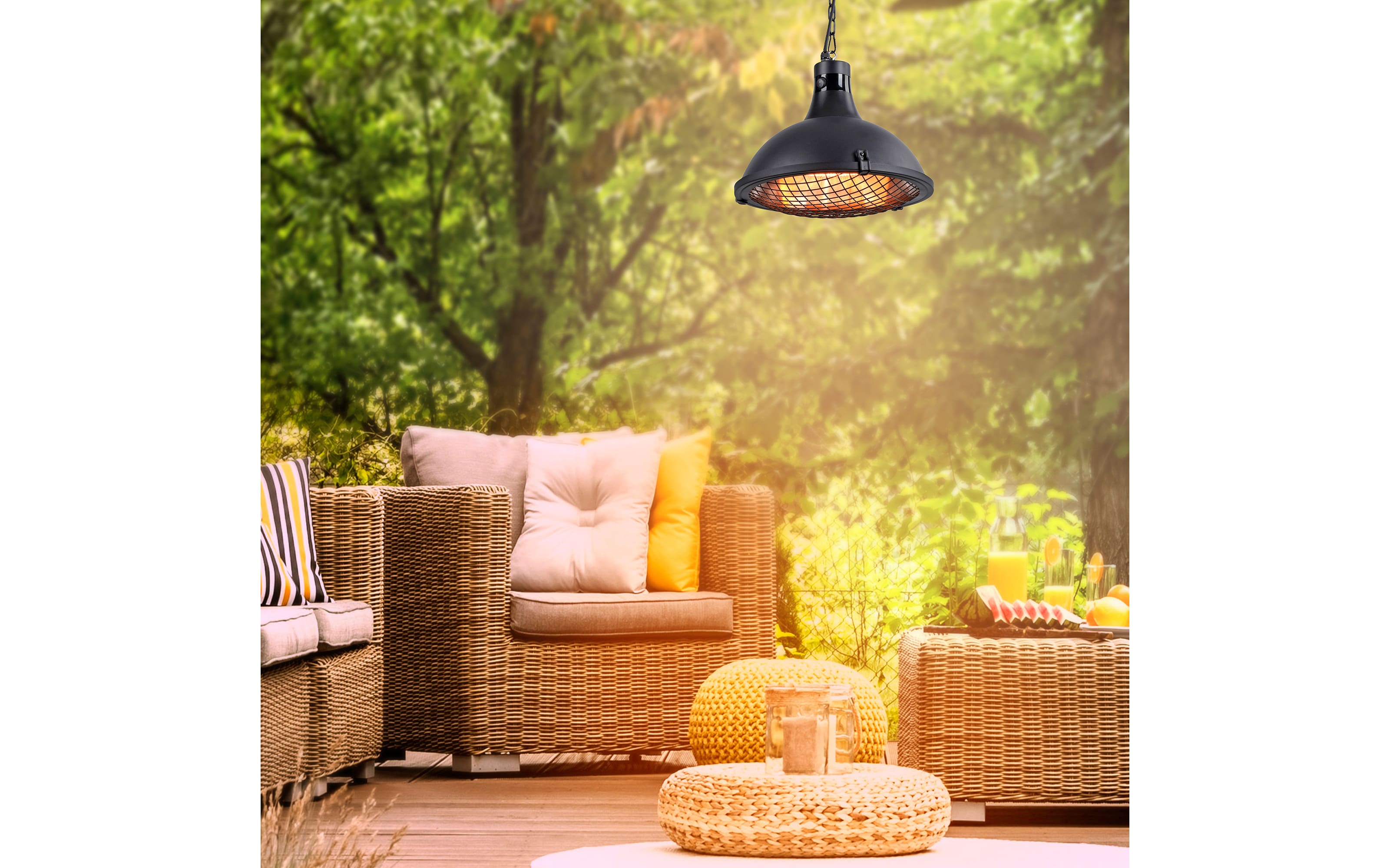 Decken-Heizstrahler Glow IP44 in schwarz, 43 cm