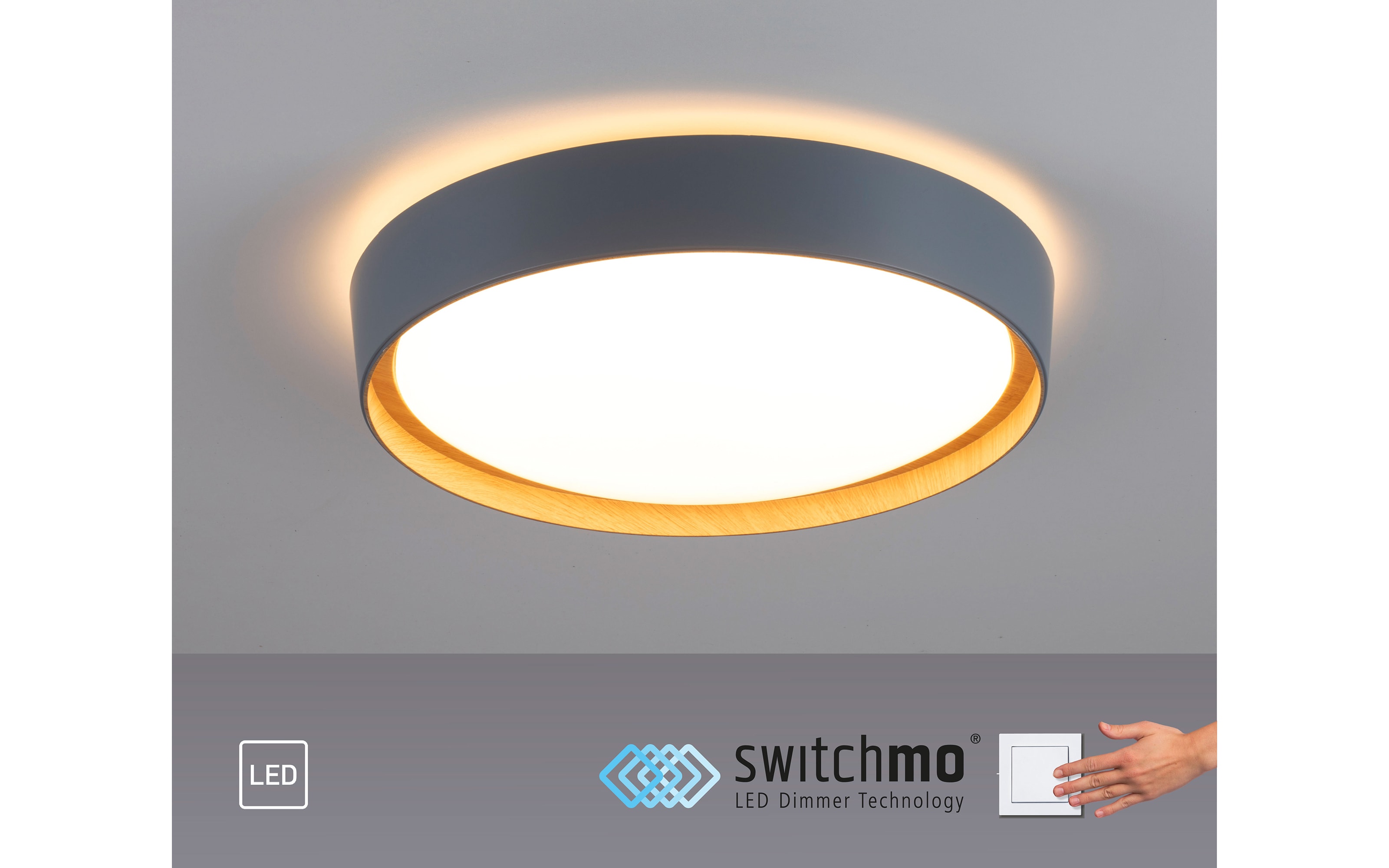 LED-Deckenleuchte Emilia, grau, 39,6 cm