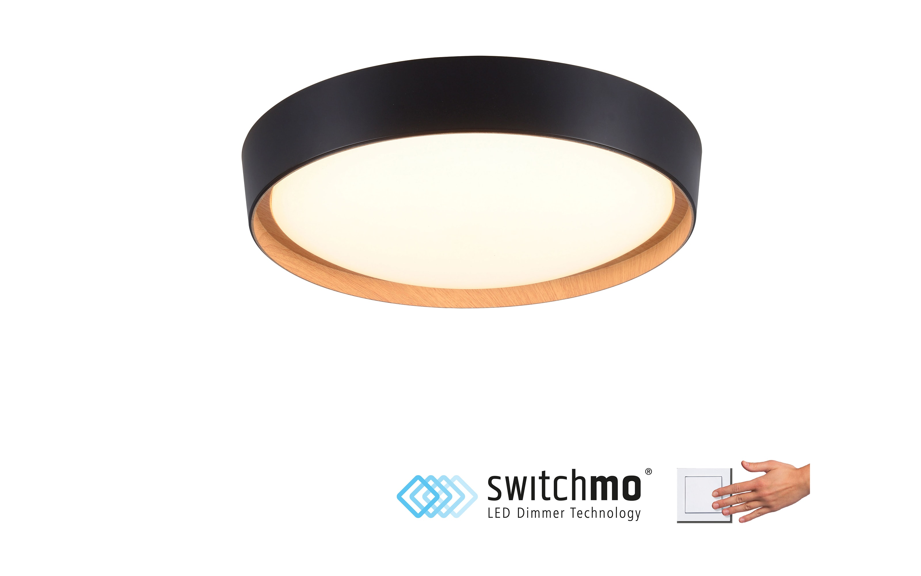 LED-Deckenleuchte Emilia, schwarz, 39,6 cm