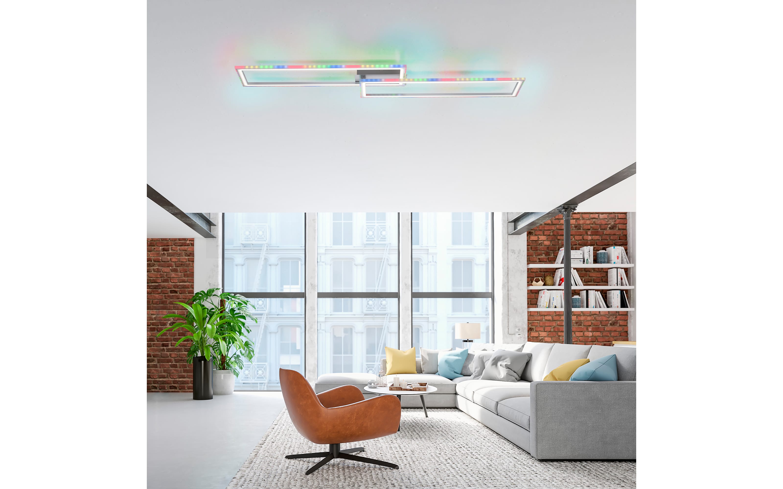 LED-Deckenleuchte Felix60, stahlfarbig, 121 cm