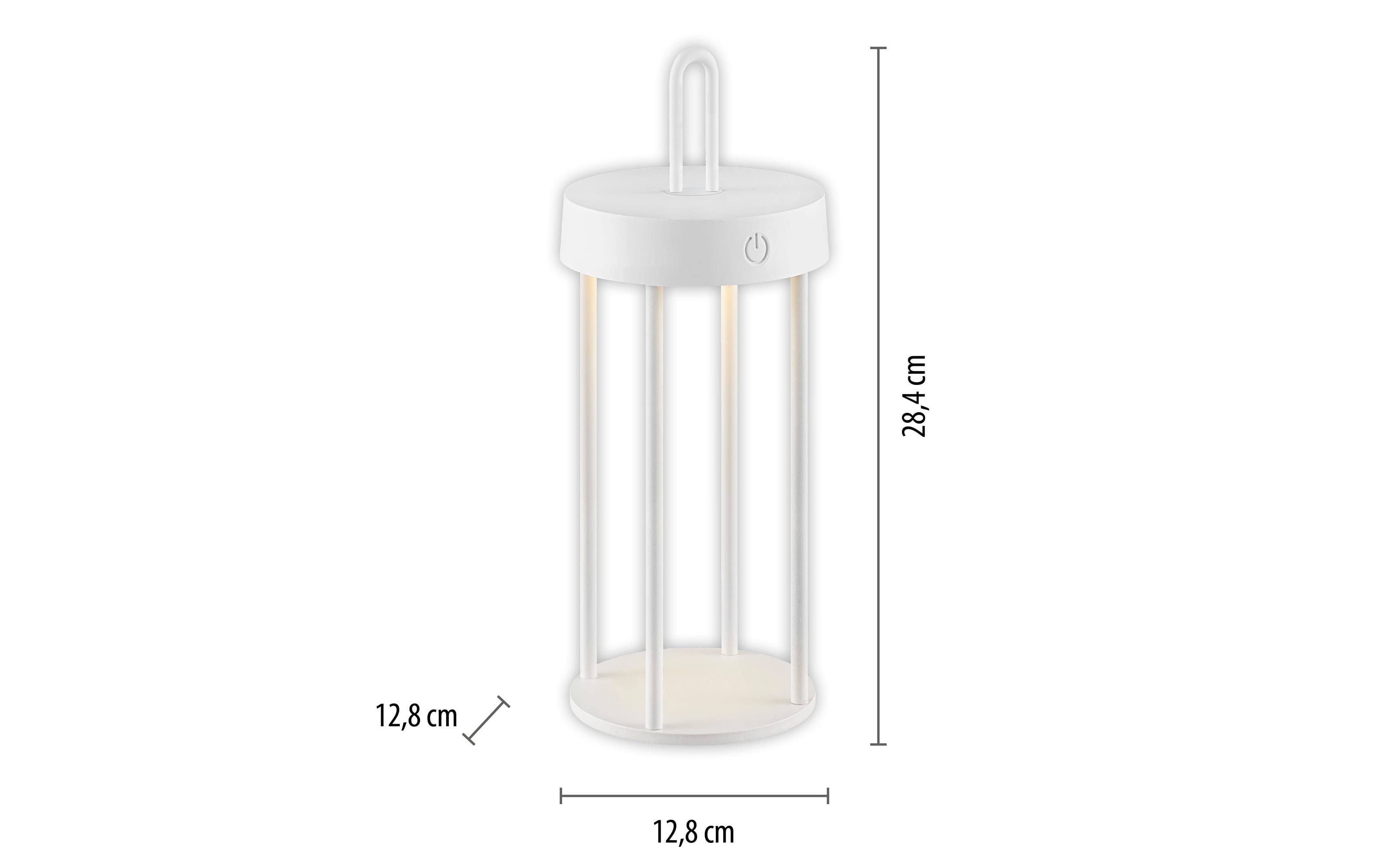 LED-Akkutischleuchte Anselm, weiß, 28,4 cm, inkl. Memoryfunktion