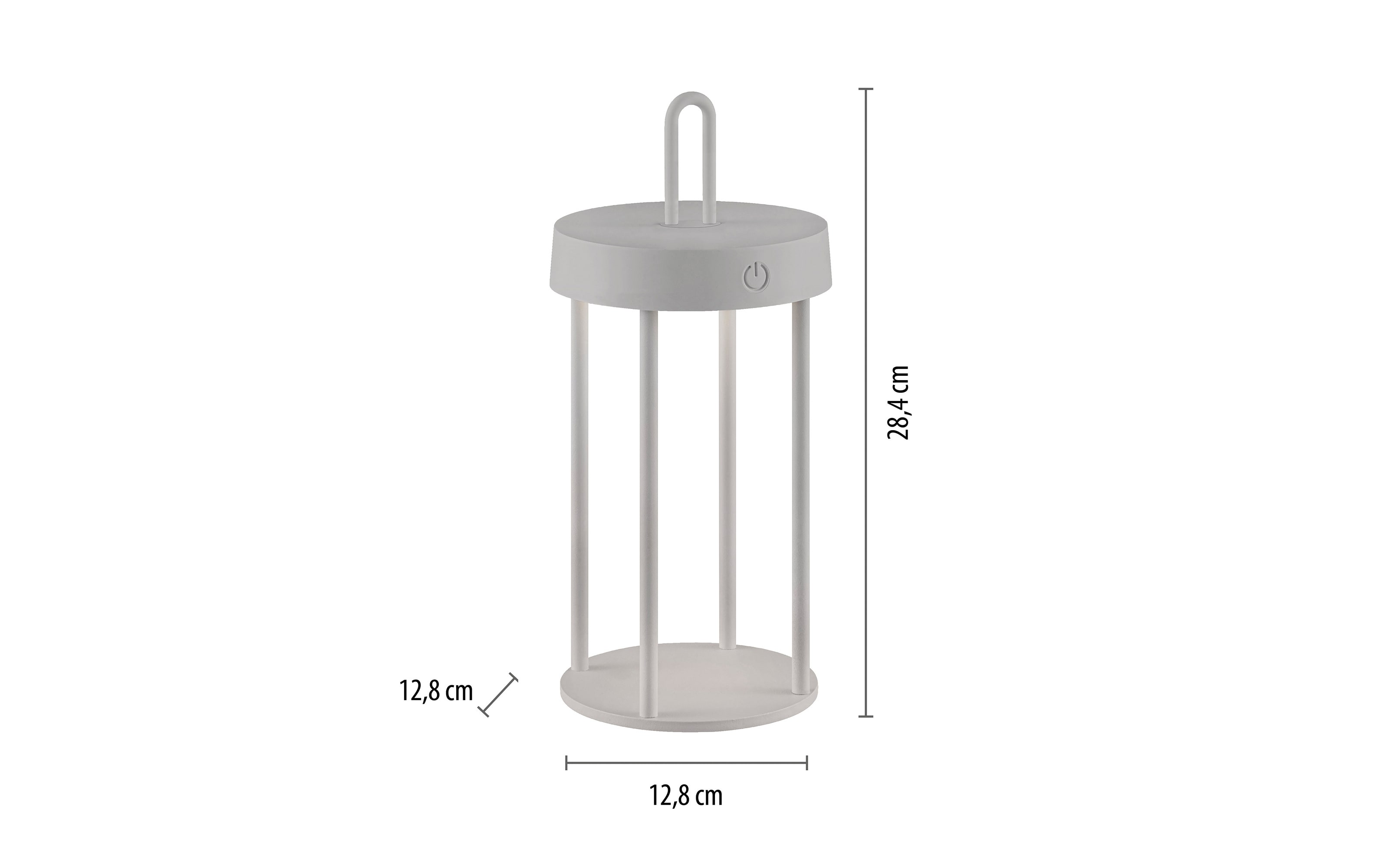 LED-Akkutischleuchte Anselm, greige, 28,4 cm, inkl. Memoryfunktion