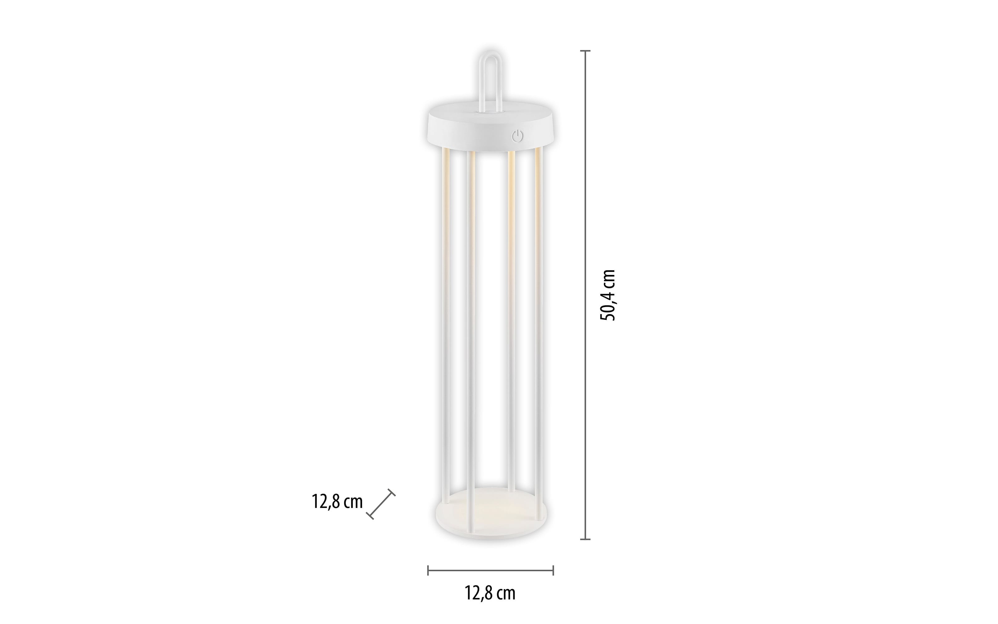 LED-Akkutischleuchte Anselm, weiß, 50,4 cm, inkl. Memoryfunktion