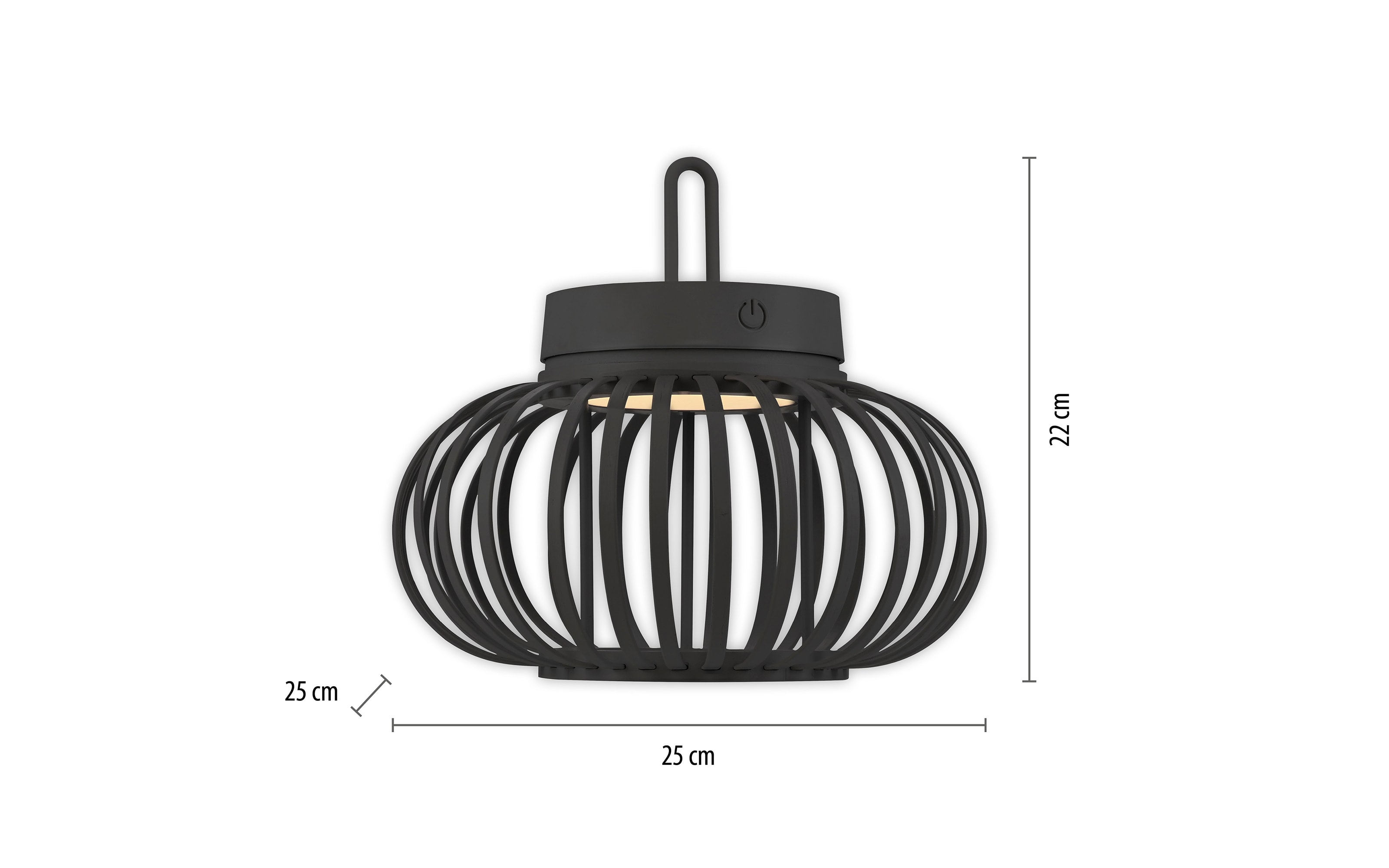 LED-Akkupendelleuchte Akuba, schwarz, 25 cm, inkl. Memoryfunktion 