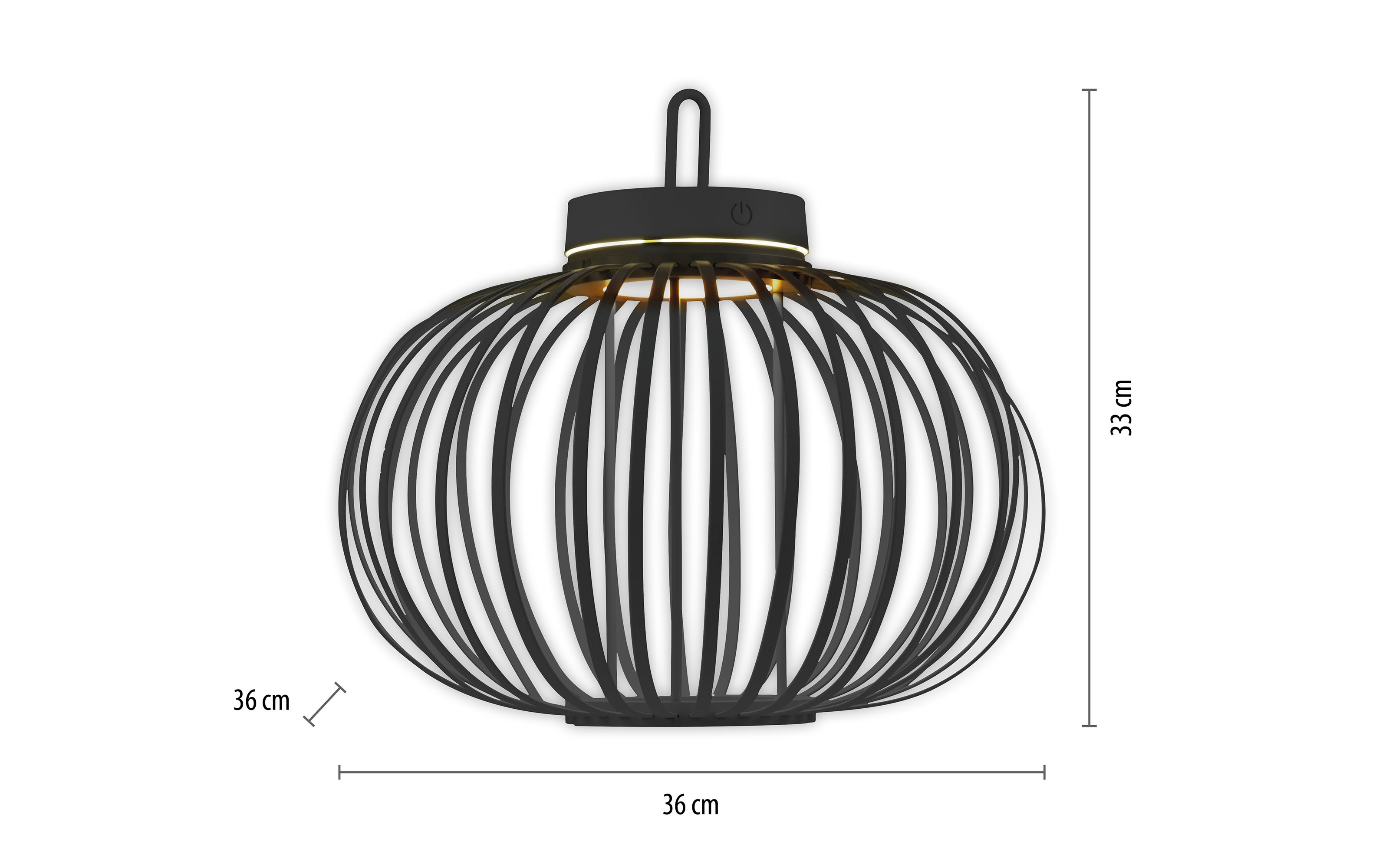 LED-Akkupendelleuchte Akuba, schwarz, 36 cm, inkl. Memoryfunktion