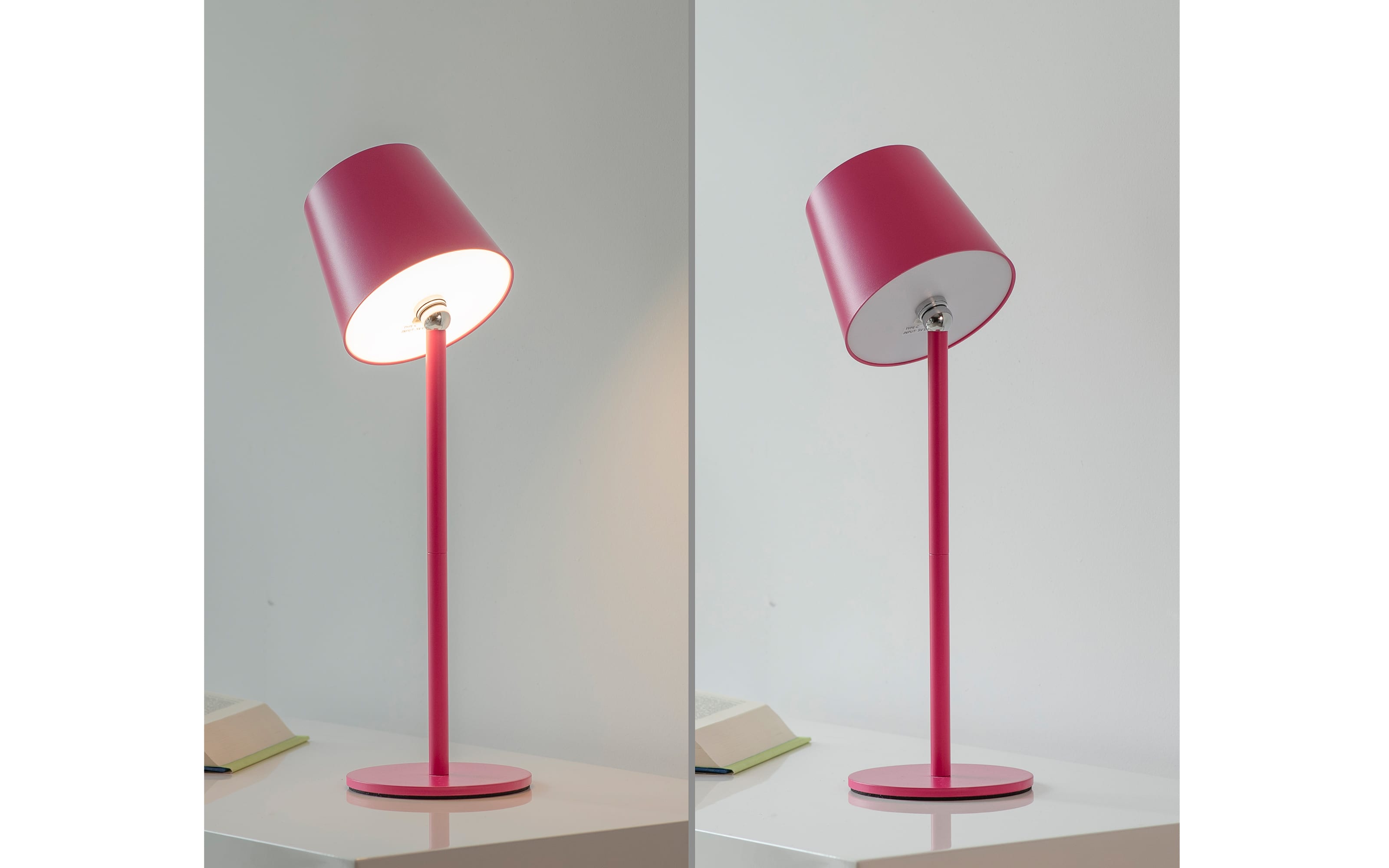 LED-Akku Tischleuchte Boteria, pink, inkl. Flaschenverschluss