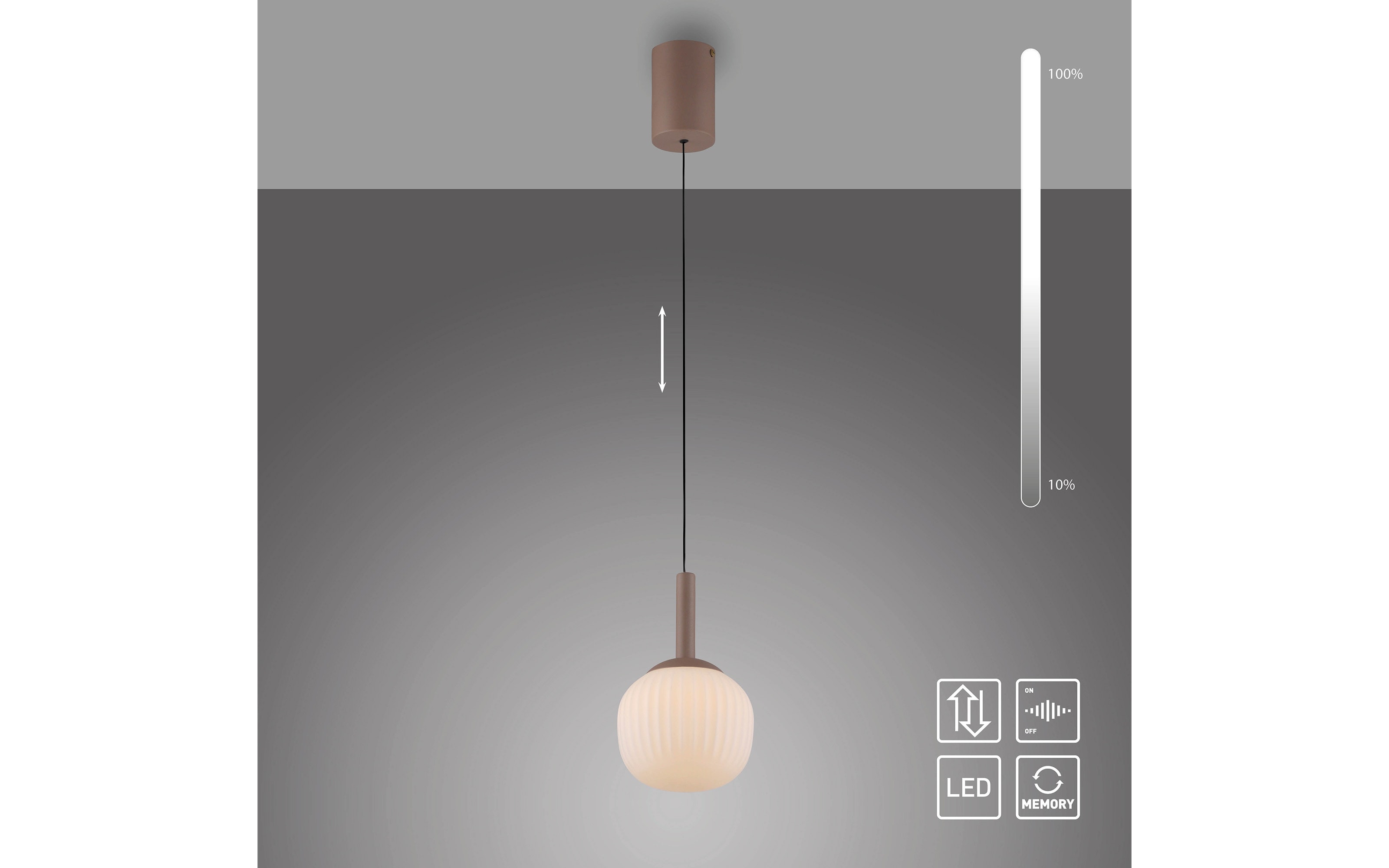 Pendelleuchte Nami, sandfarbig, 1-flammig, inkl. Comfort-Lift Funktion