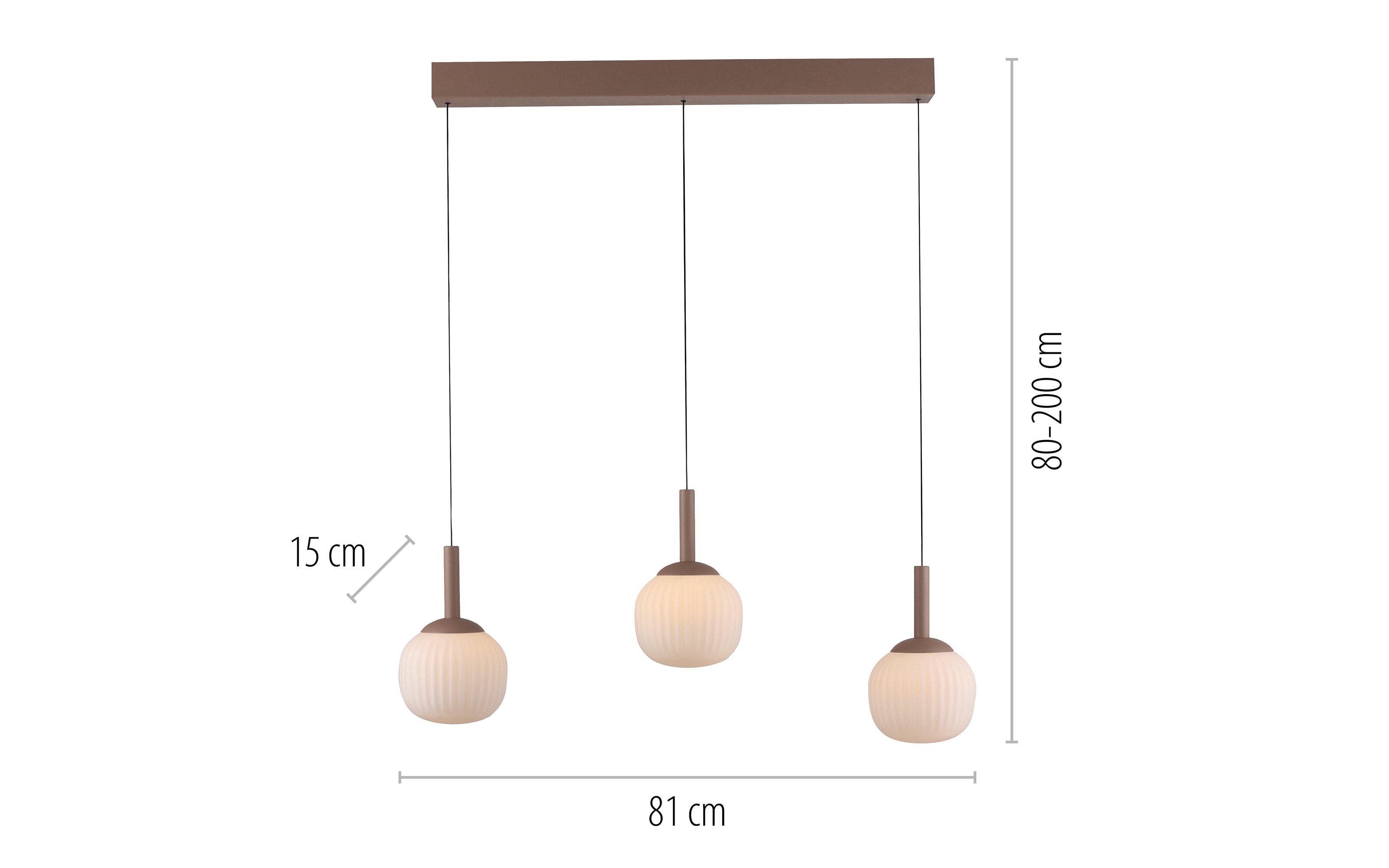 Pendelleuchte Nami, sandfarbig, 3-flammig, inkl. Comfort-Lift Funktion