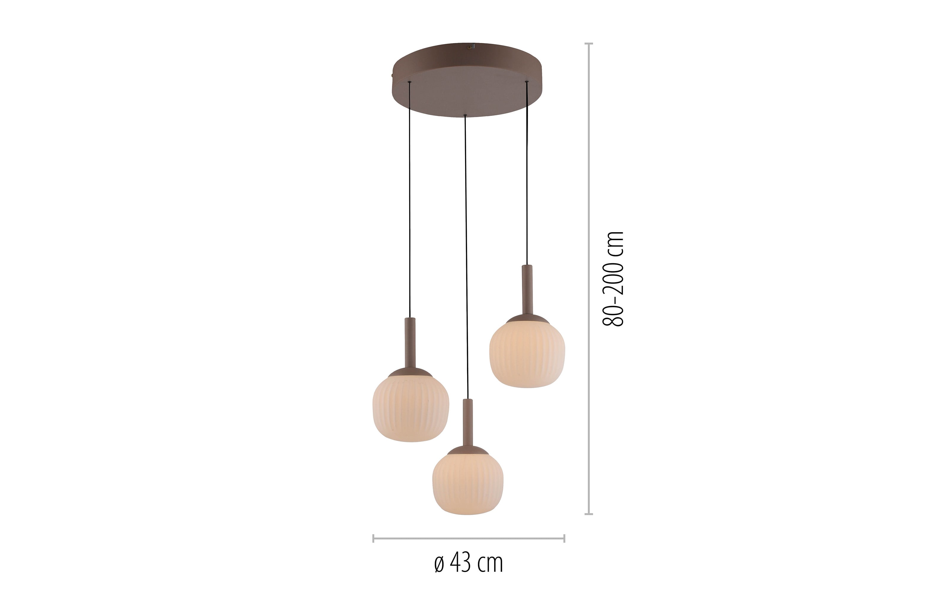 Pendelleuchte Nami, sandfarbig, 3-flammig, inkl. Comfort-Lift Funktion