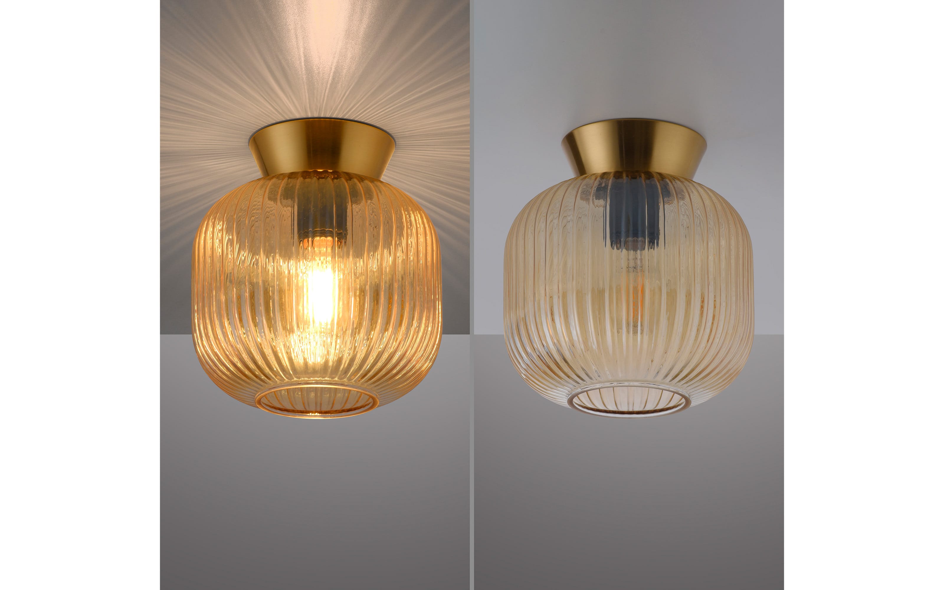 Deckenleuchte Nami, amberfarbig