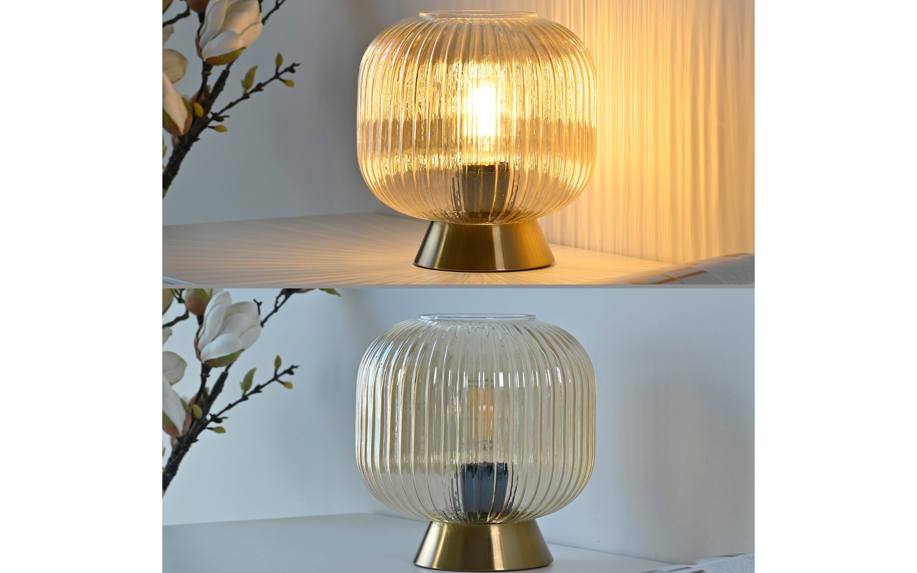 Tischleuchte Nami, amberfarbig